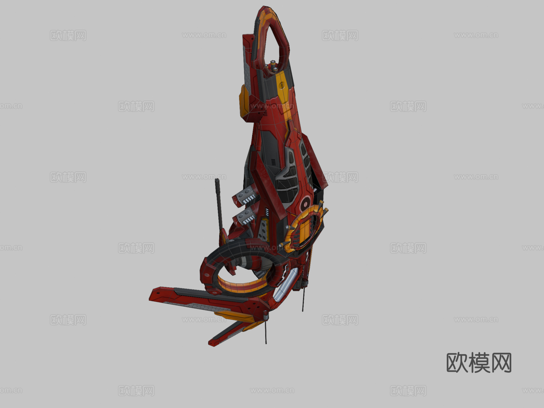 无人机 V2 红色 漫画su模型