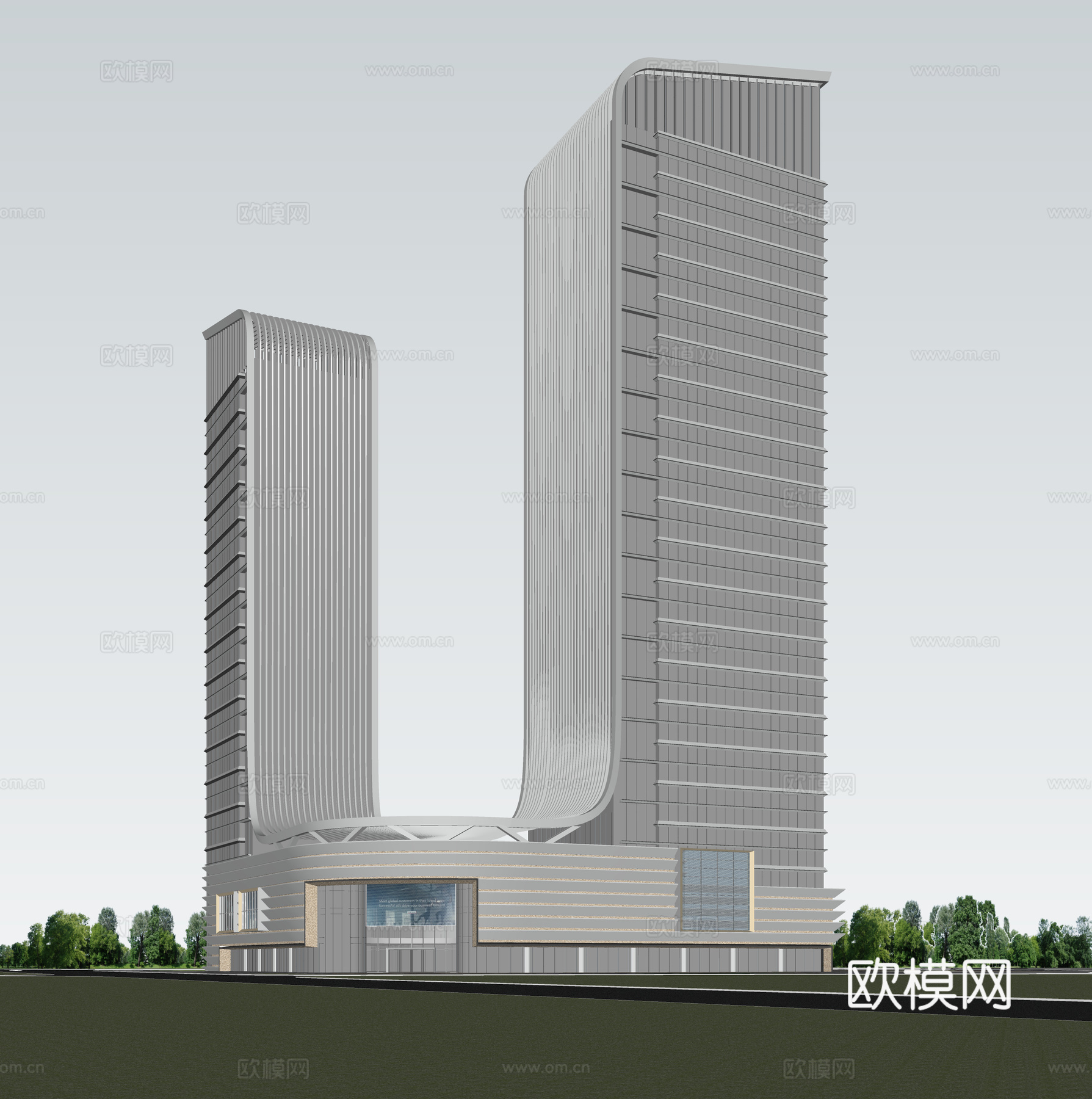 现代酒店 高层酒店 多层酒店 旅馆 酒店建筑su模型