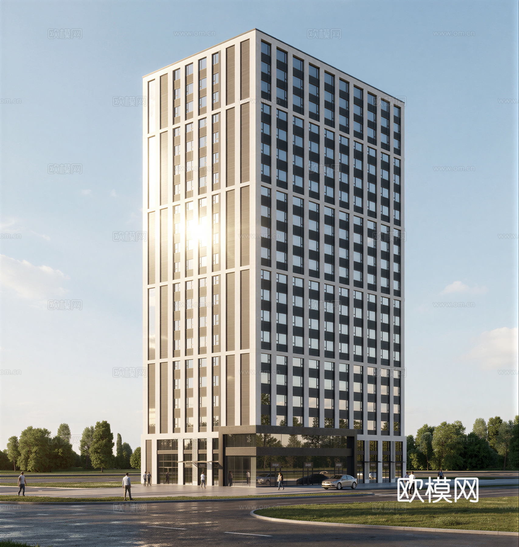 现代酒店 高层酒店 多层酒店 旅馆 酒店建筑su模型