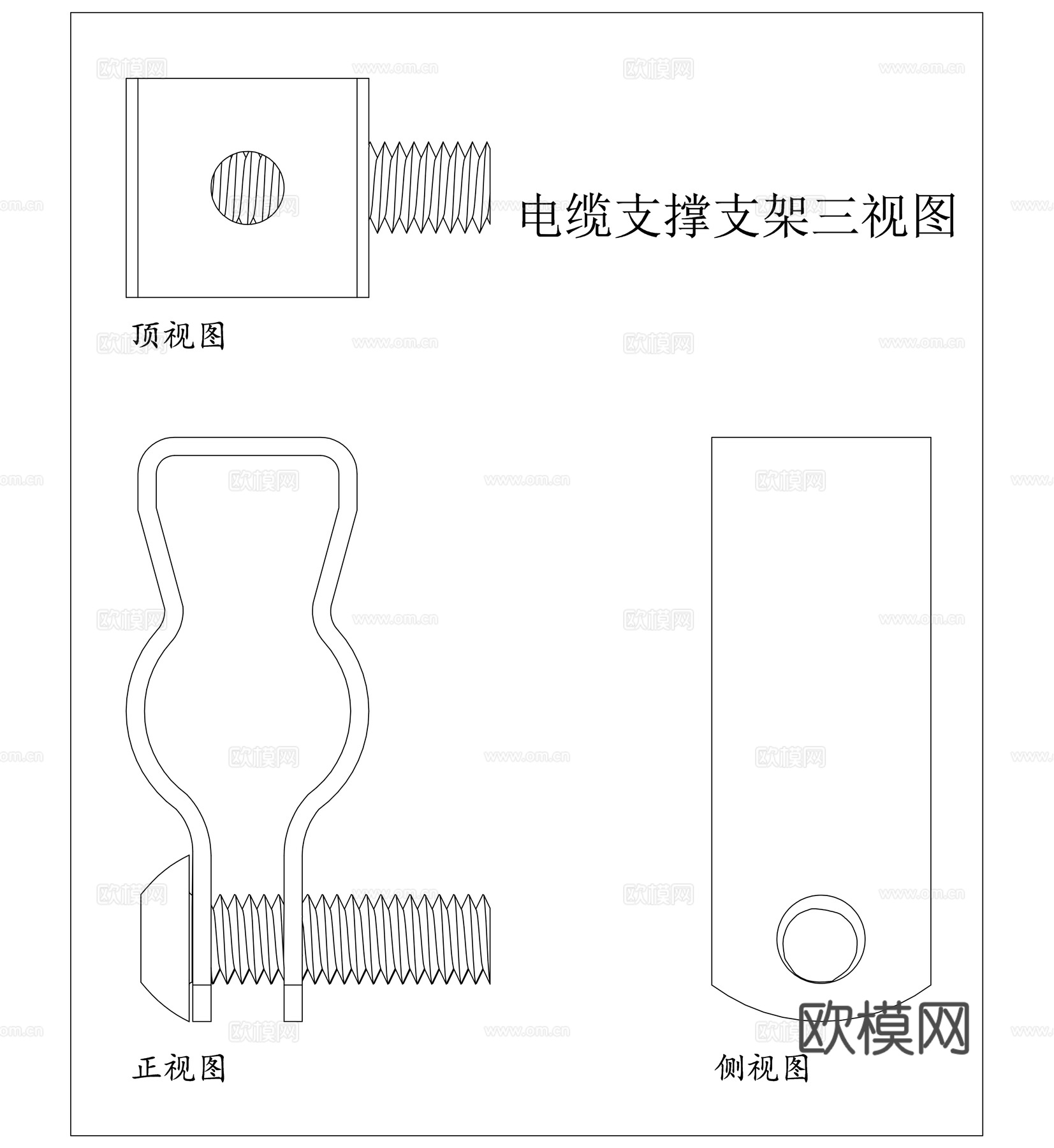 电缆托架 线缆支架 电缆固定架 电线支撑架 电缆托臂cad施工图