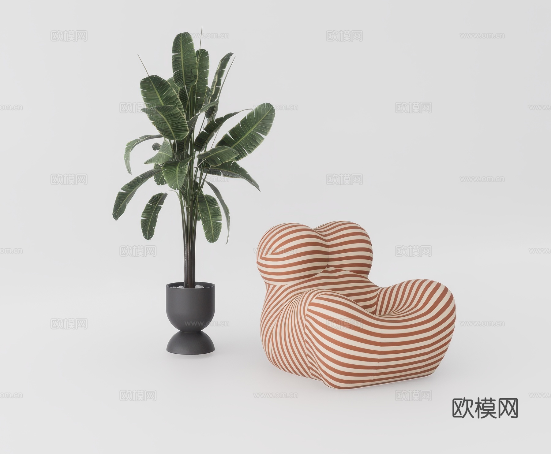 单人沙发su模型