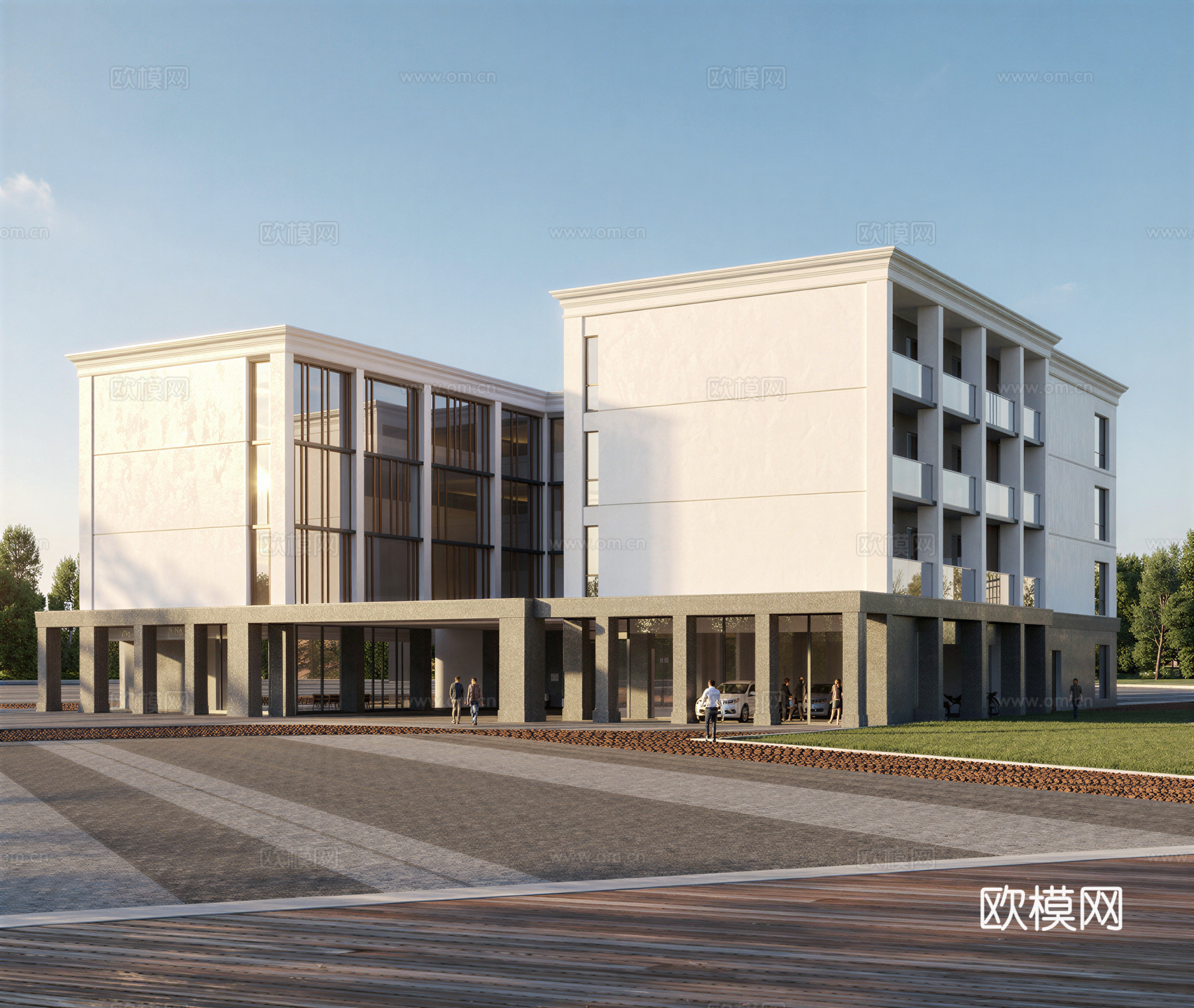 现代酒店 多层酒店 高层酒店 旅馆 酒店建筑su模型