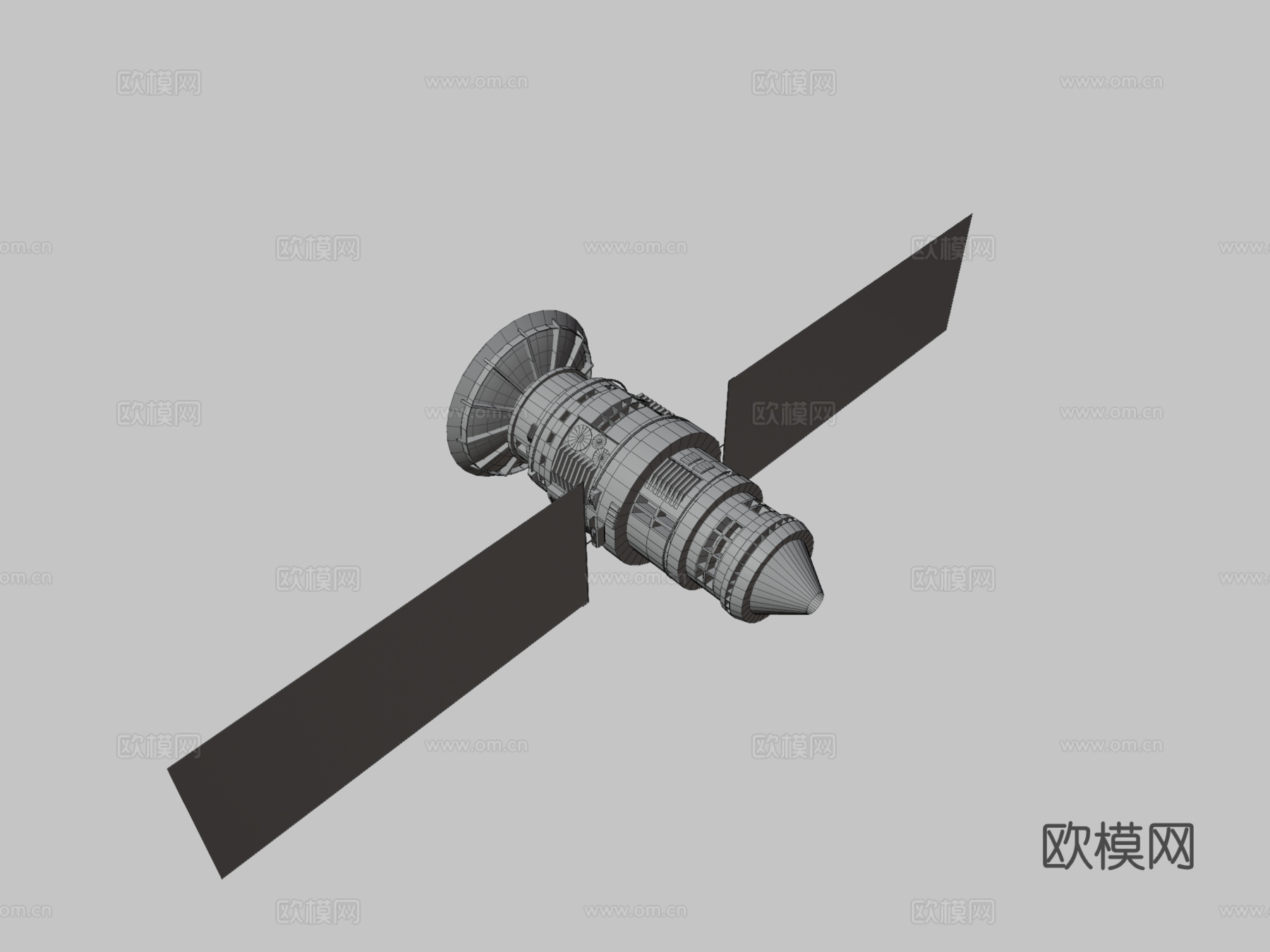 简单 卫星 低多边形su模型
