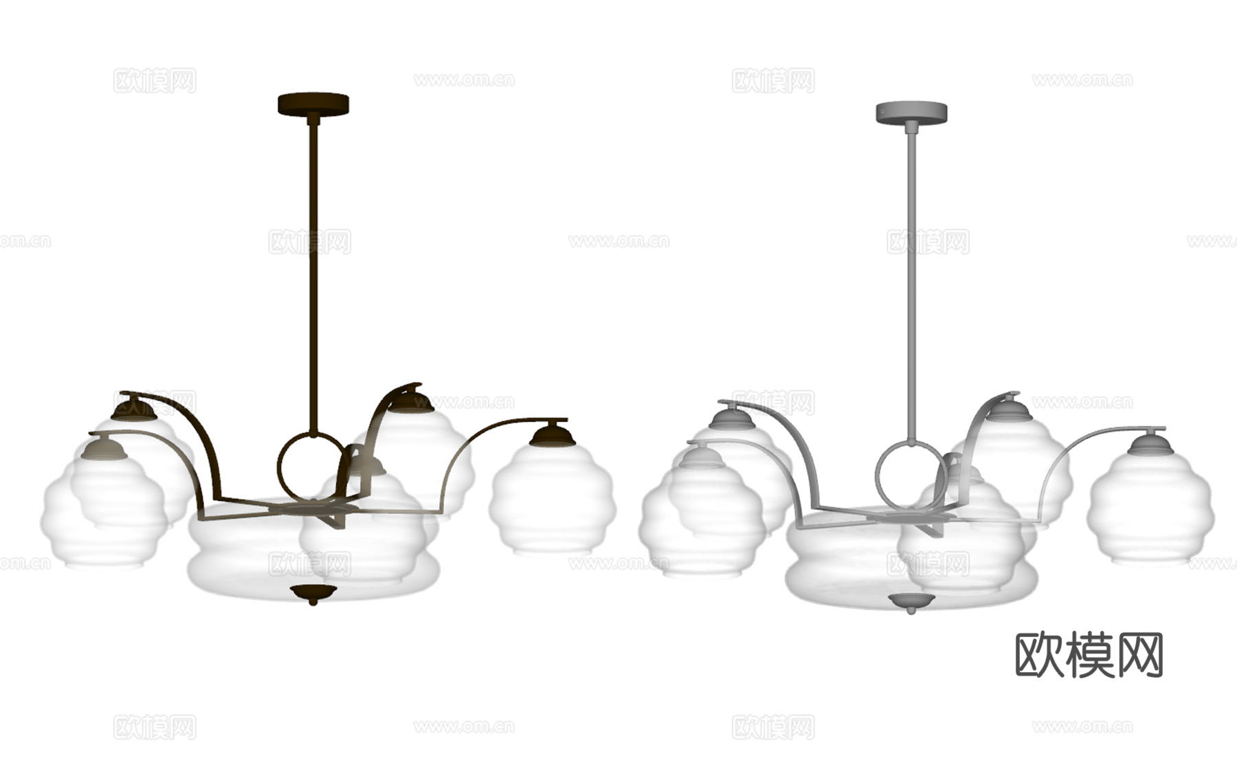 现代法式吊灯 多头吊灯 金属吊灯 客厅吊灯 卧室吊灯su模型