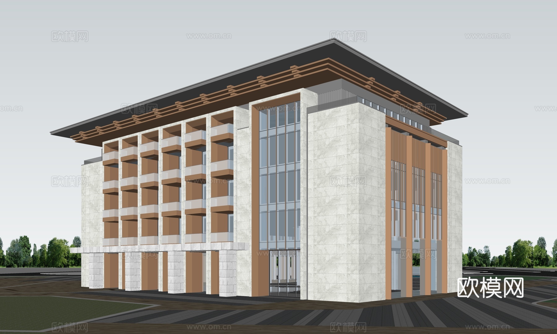 现代酒店 多层酒店 高层酒店 旅馆 酒店建筑su模型