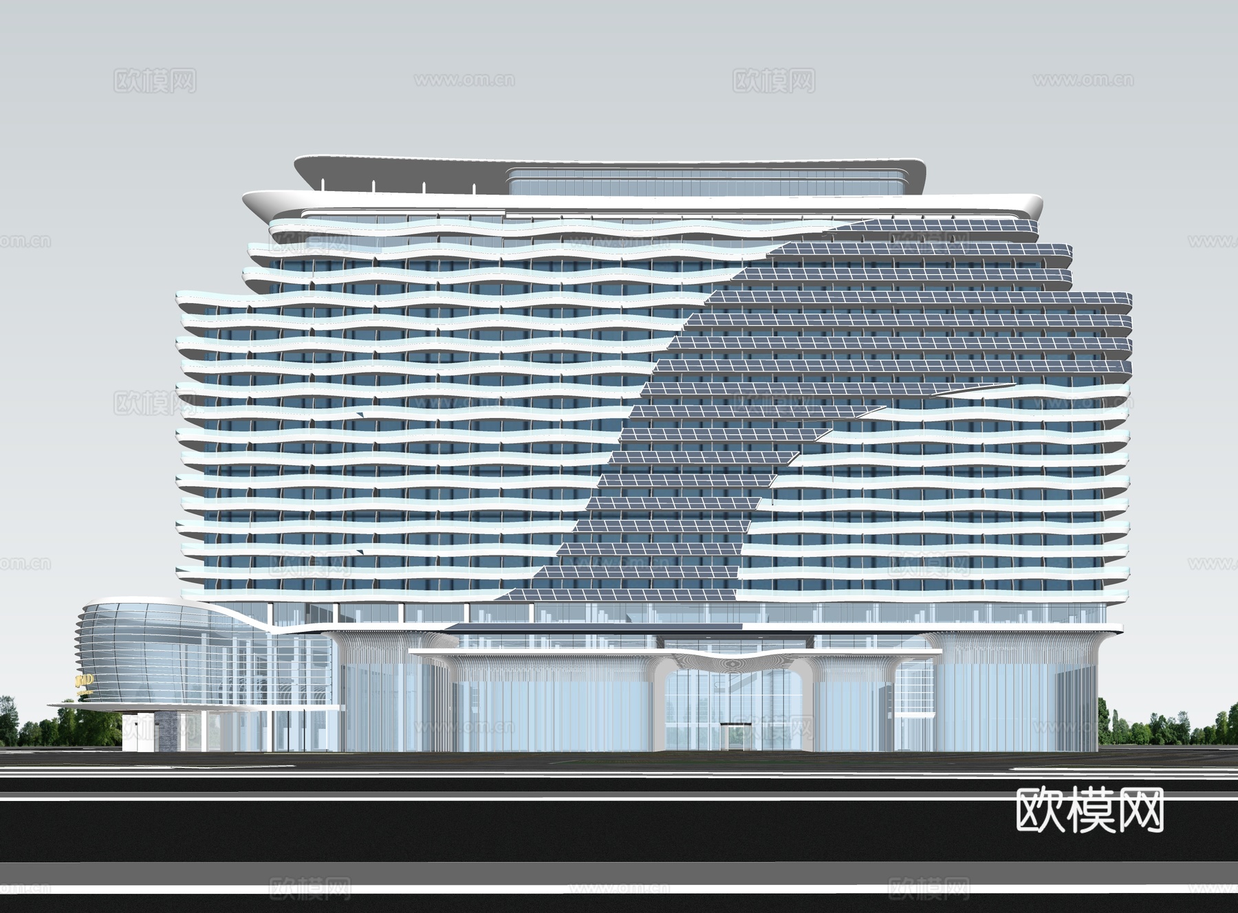 现代酒店 高层酒店 多层酒店 旅馆 酒店建筑su模型