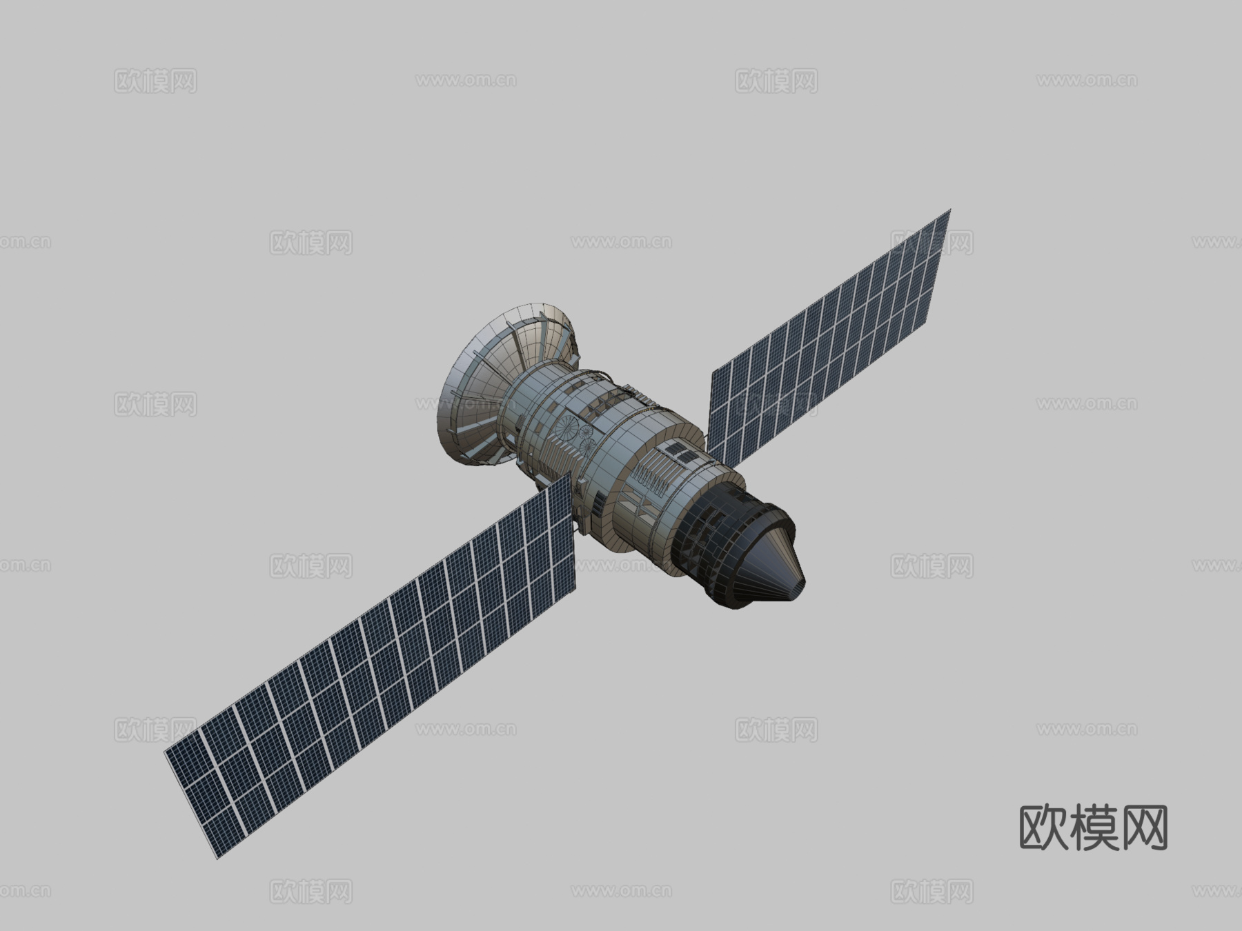 简单 卫星 低多边形su模型