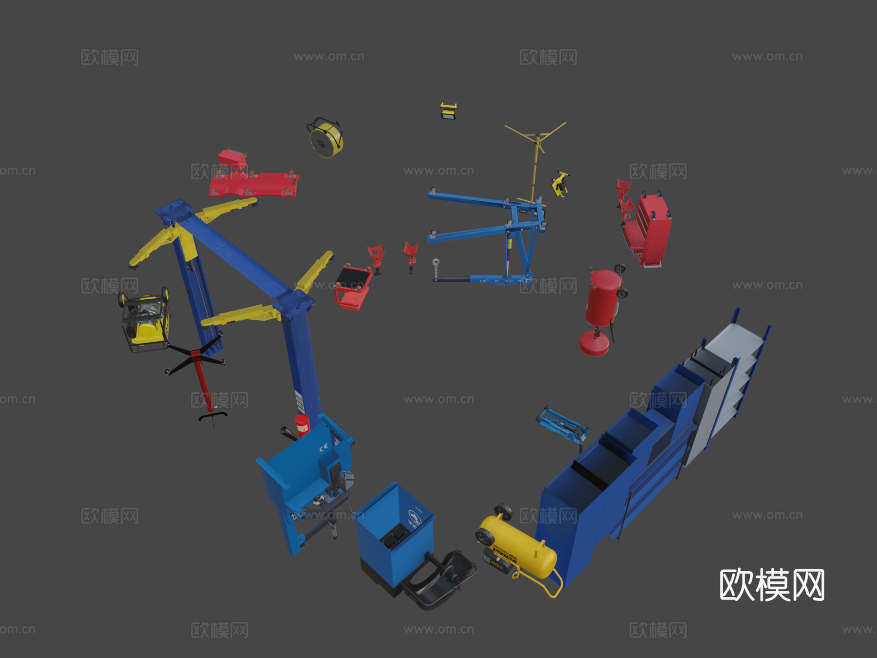 汽车服务 道具包su模型