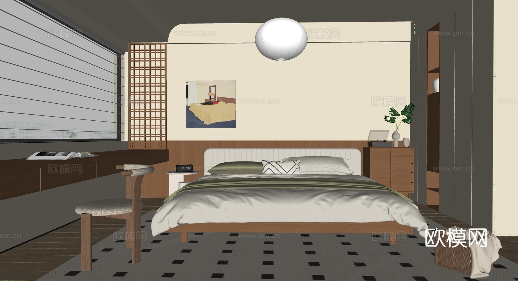 包豪斯卧室su模型