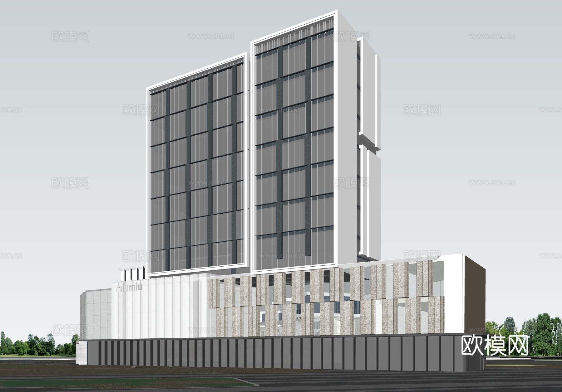 现代酒店 高层酒店 多层酒店 旅馆 酒店建筑su模型