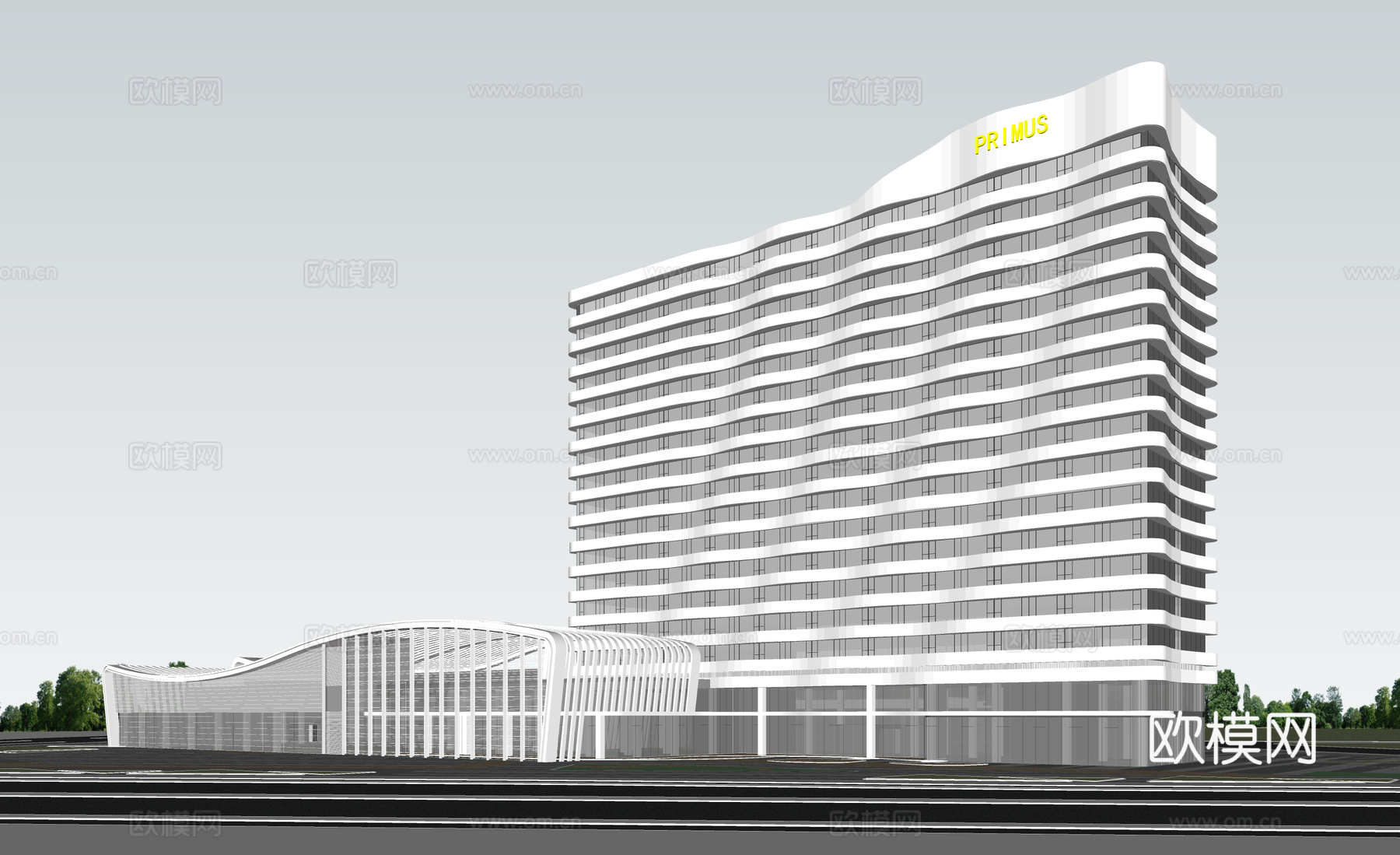 现代酒店 高层酒店 多层酒店 旅馆 酒店建筑su模型