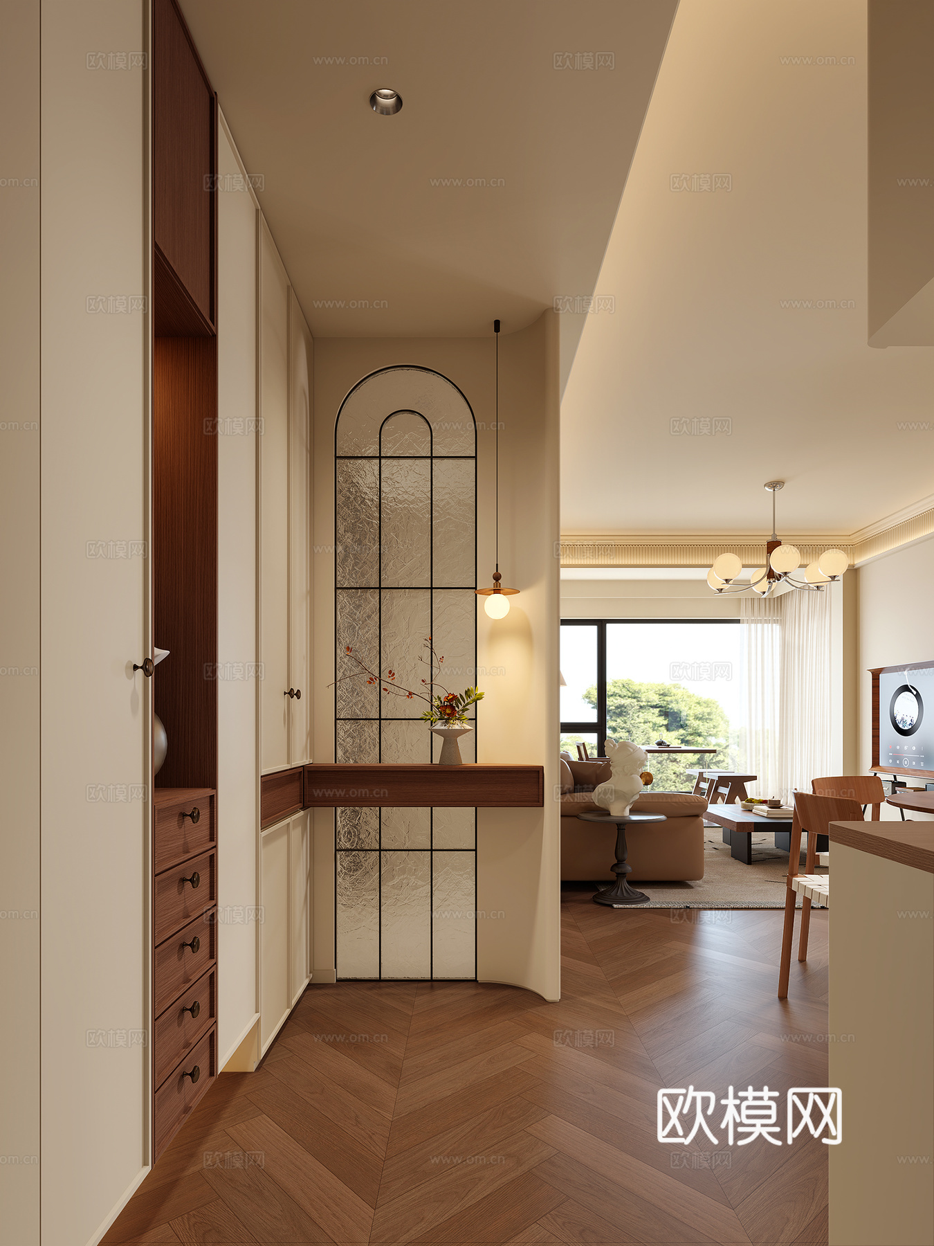 中古风玄关3d模型