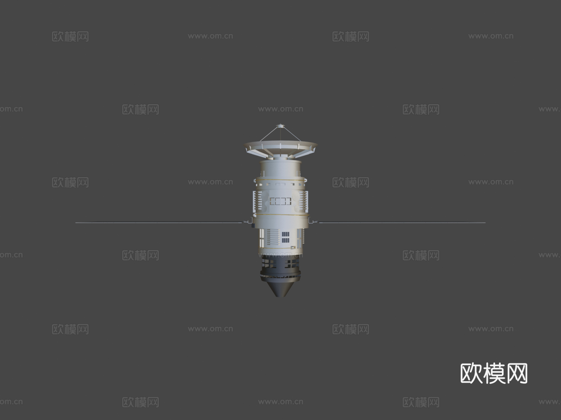 简单 卫星 低多边形su模型