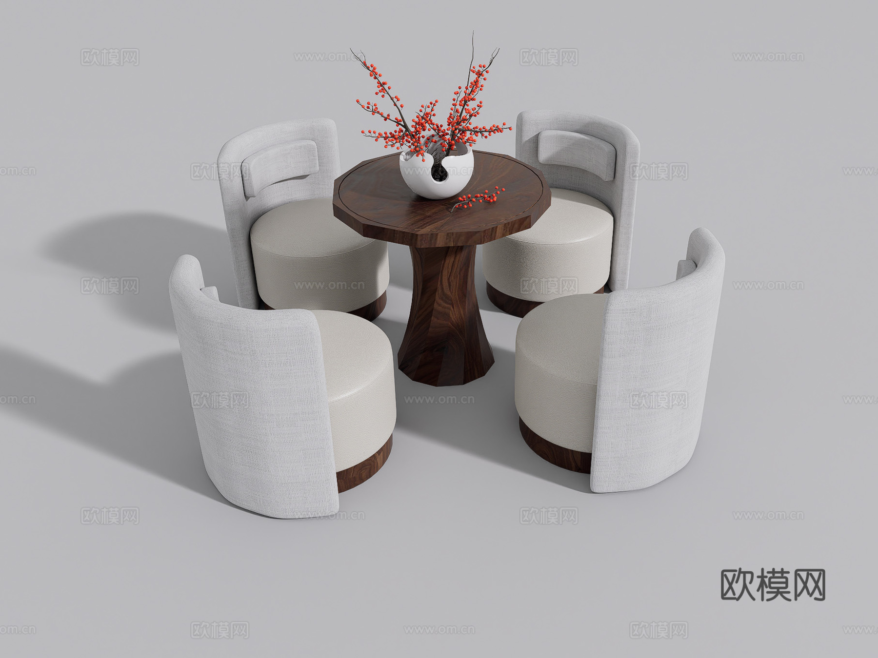 现代风休闲桌椅组合su模型
