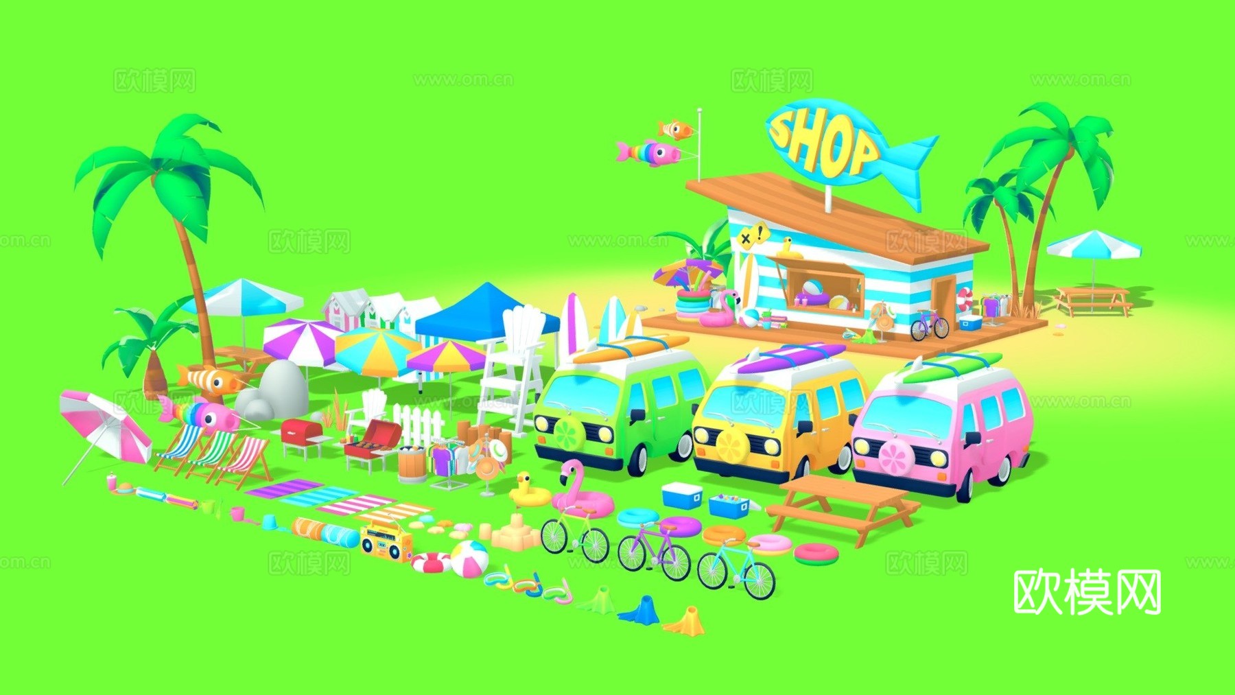 海滩派对包su模型