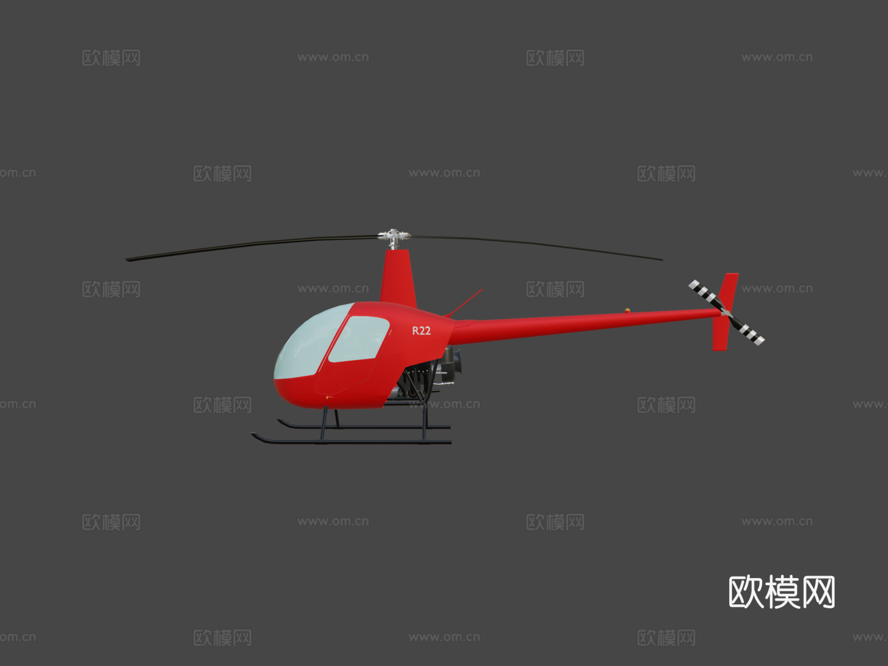 直升机罗宾逊R22su模型