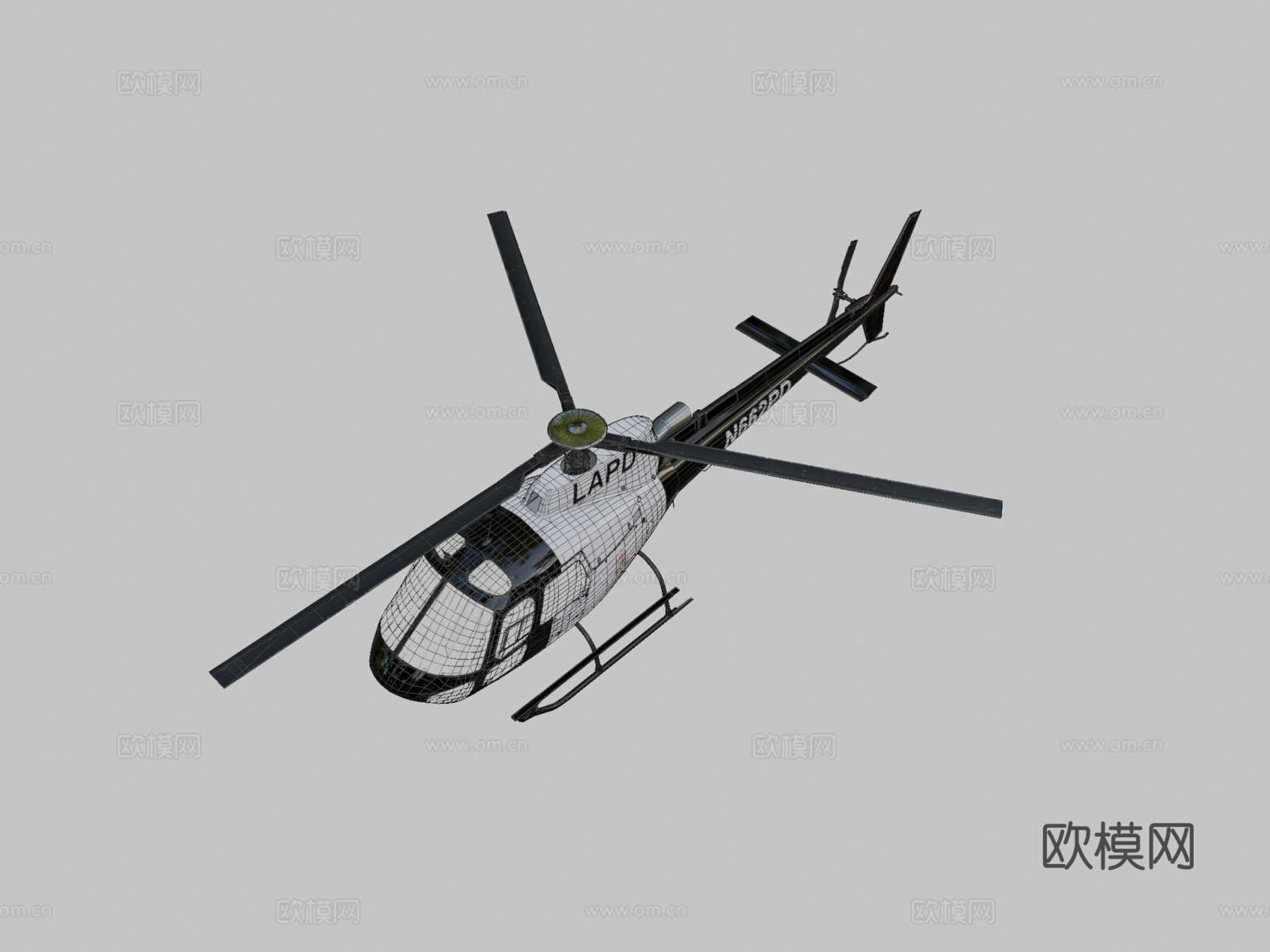 欧洲直升机 警用  执法直升机su模型