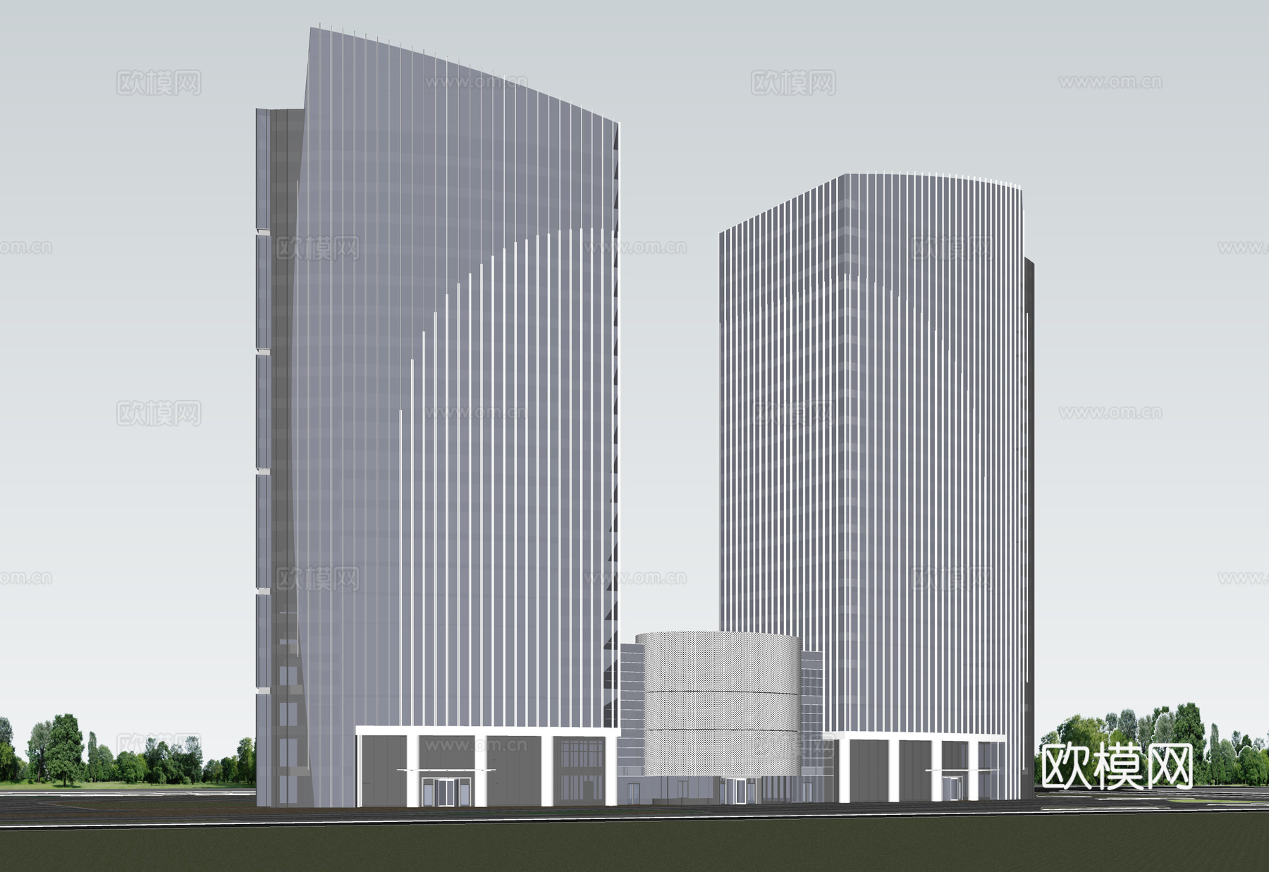 现代酒店 高层酒店 多层酒店 旅馆 酒店建筑su模型