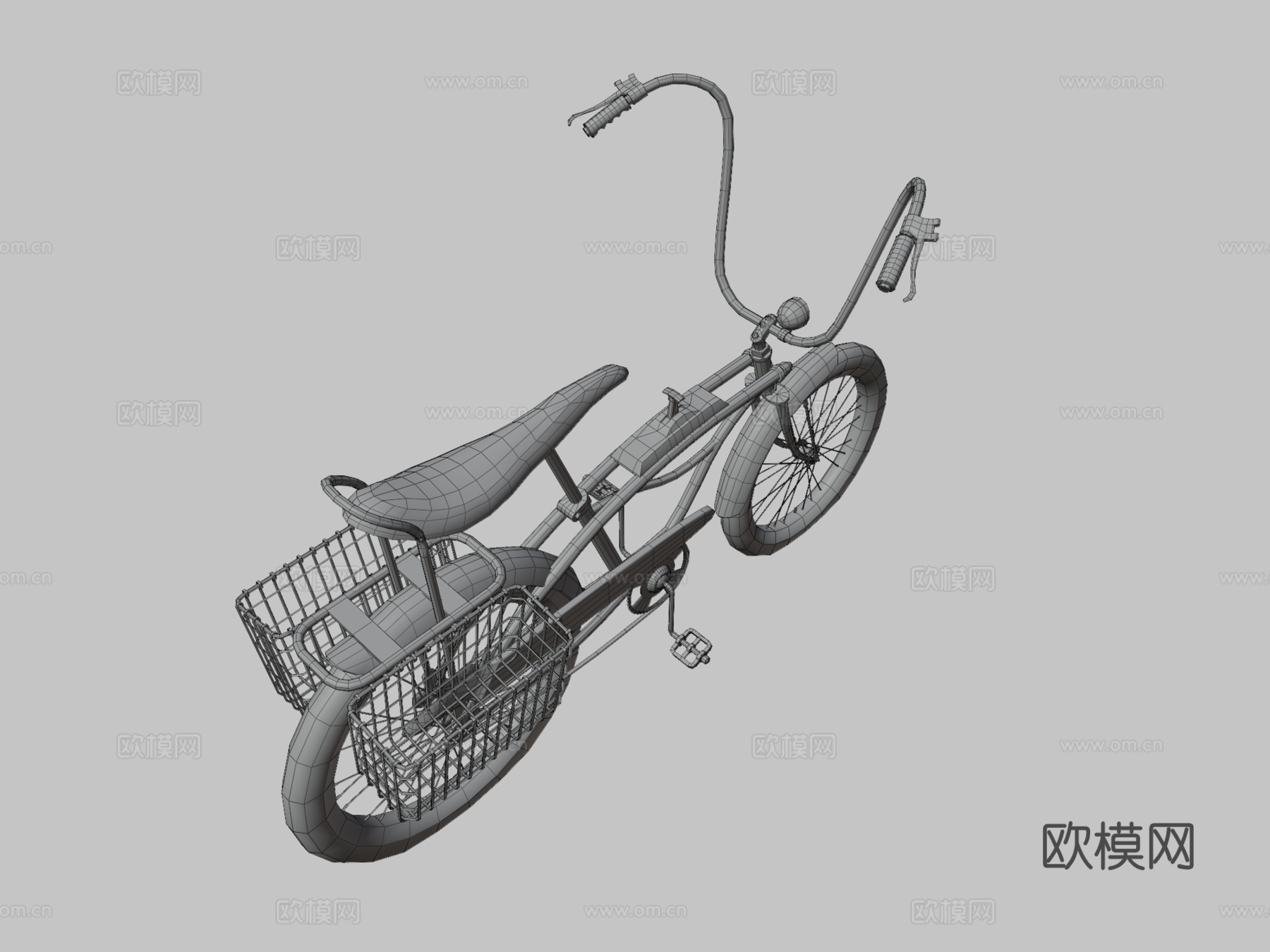 风格化自行车su模型
