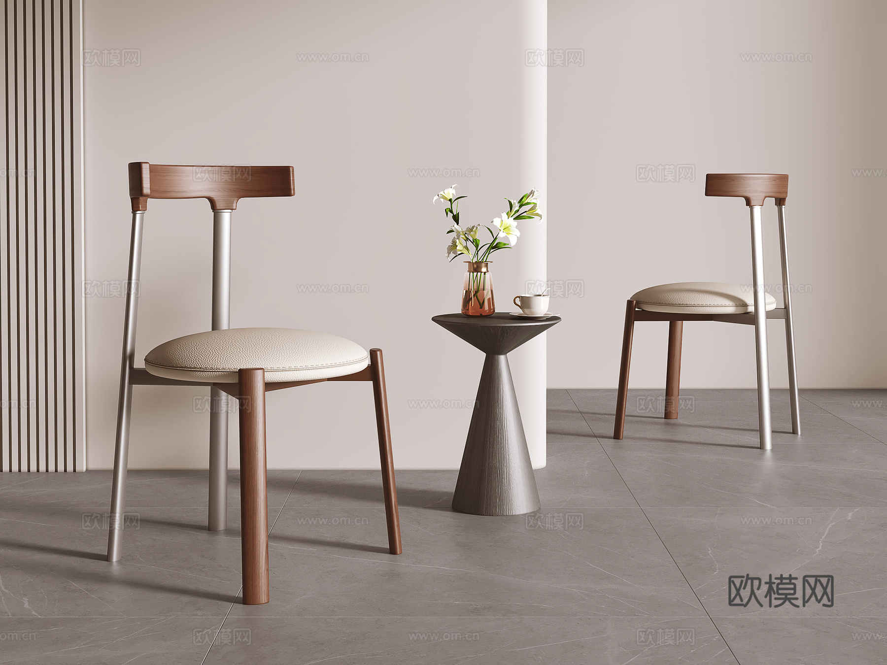 意式餐椅 休闲椅su模型