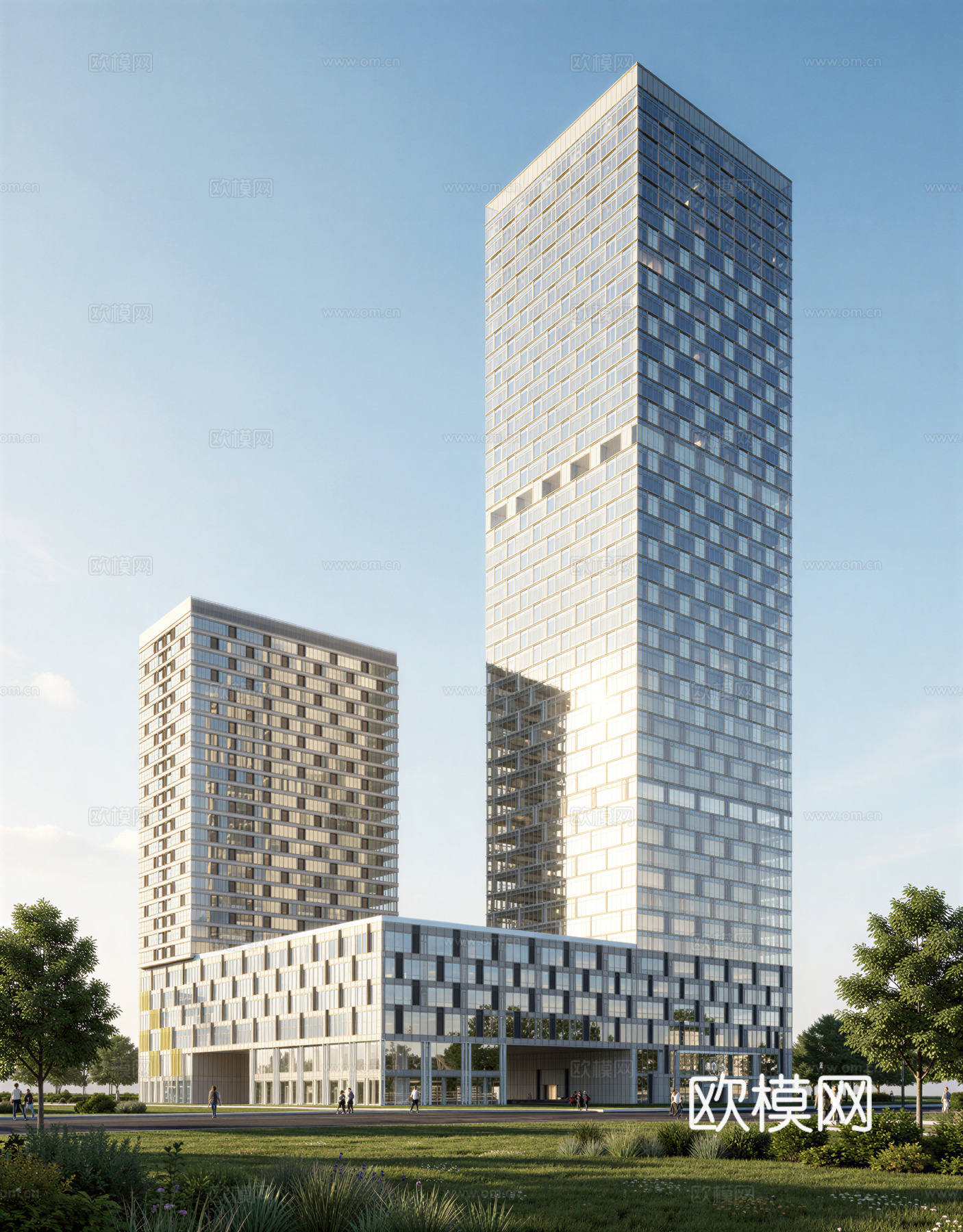 现代酒店 高层酒店 多层酒店 旅馆 酒店建筑su模型