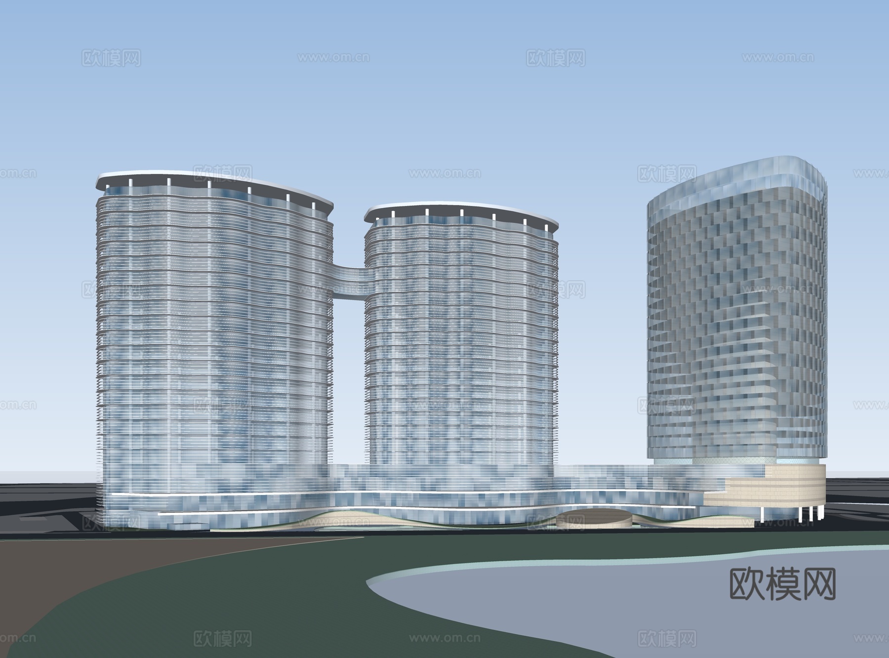 现代酒店 高层酒店 多层酒店 旅馆 酒店建筑su模型