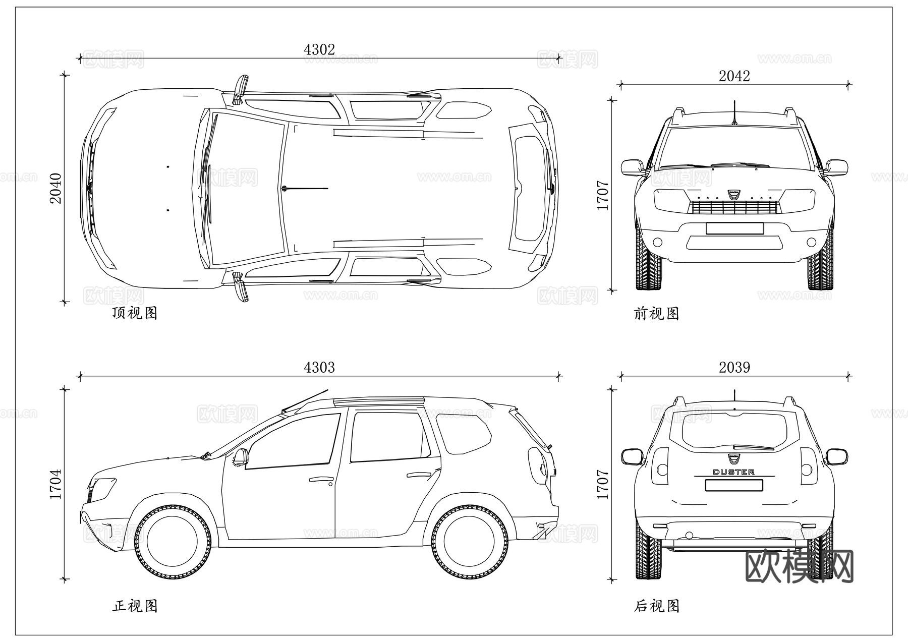 雷诺轿车 雷诺汽车 法系雷诺车 雷诺乘用车 雷诺座驾cad施工图