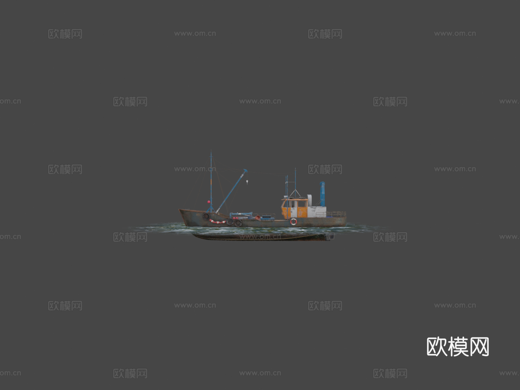 旧渔船su模型
