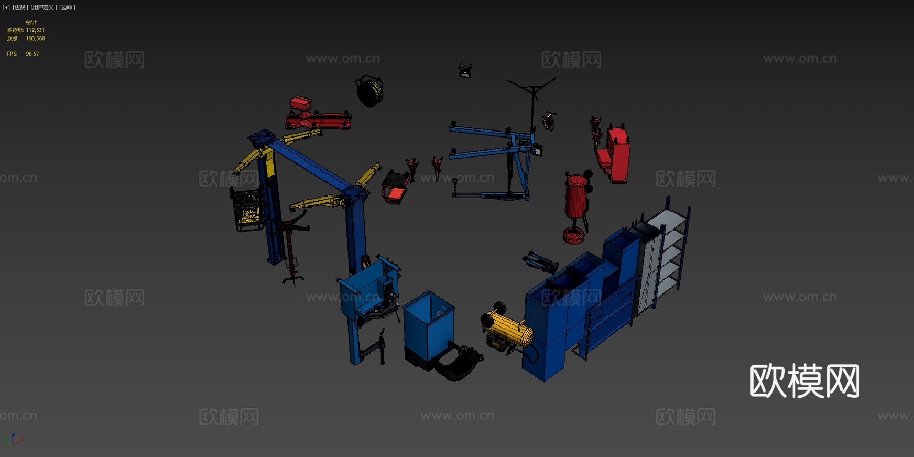 汽车服务 道具包su模型