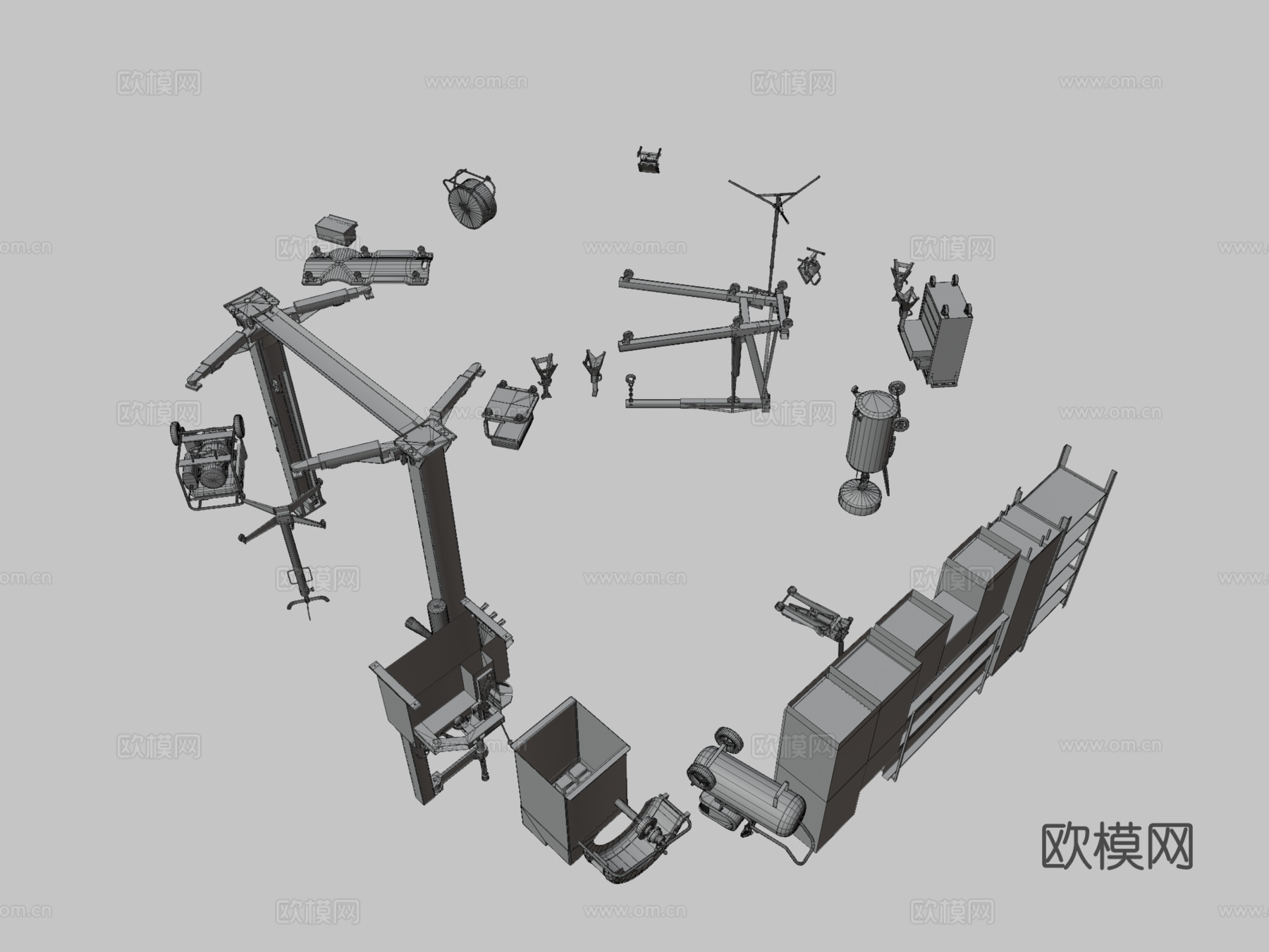 汽车服务 道具包su模型