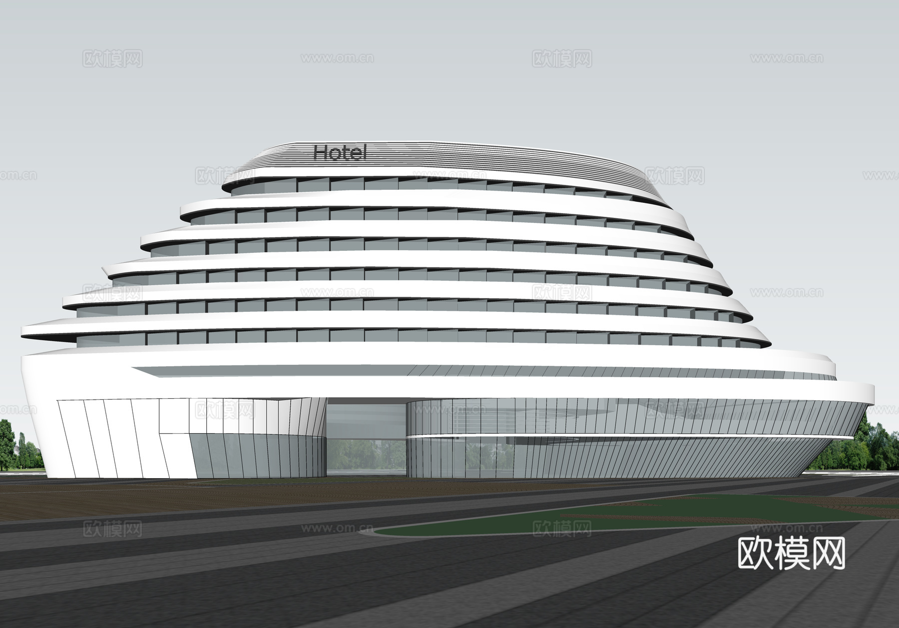 现代酒店 多层酒店 高层酒店 旅馆 酒店建筑su模型