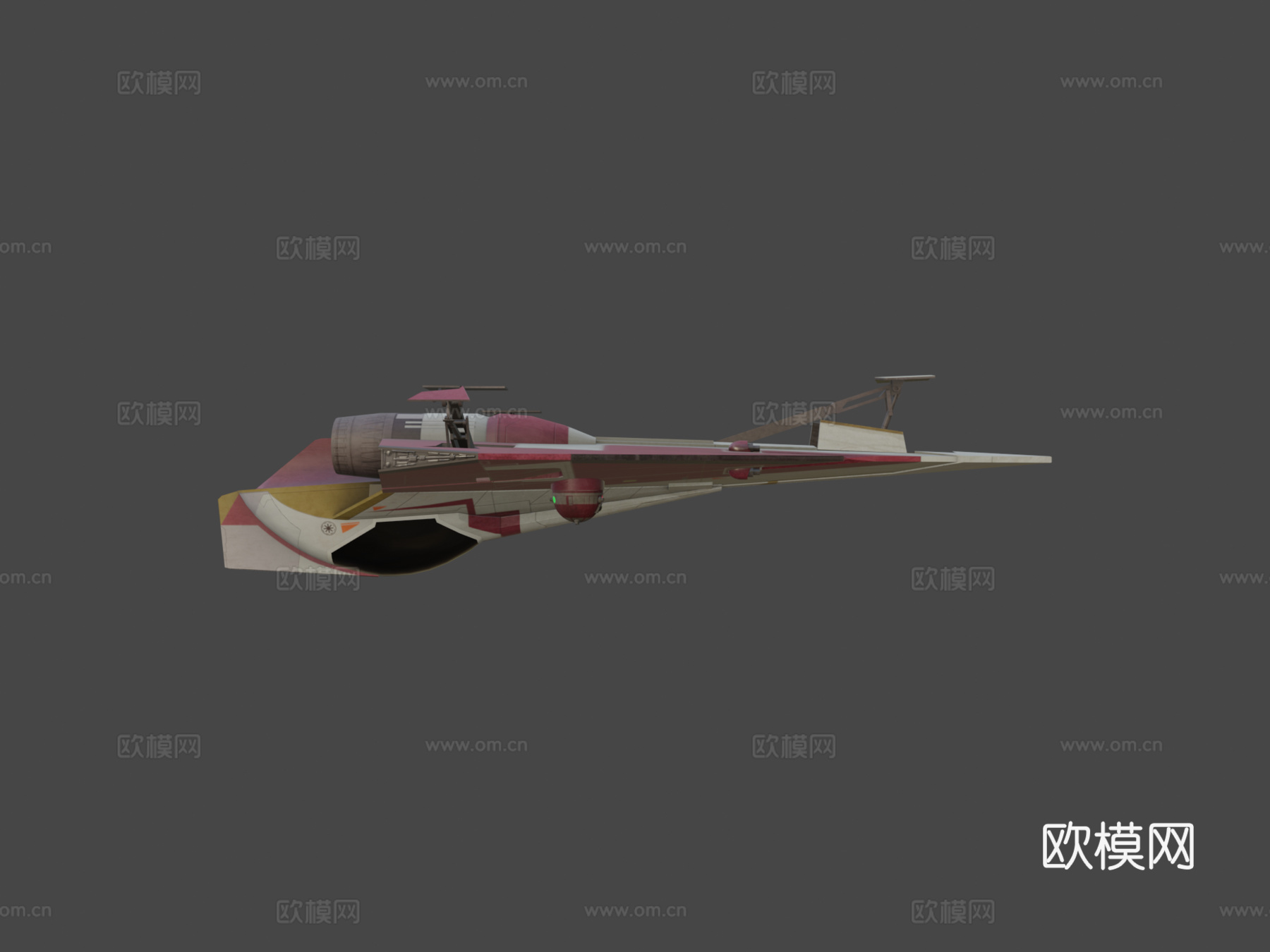 星球大战  德尔塔7 绝地星际战斗机su模型