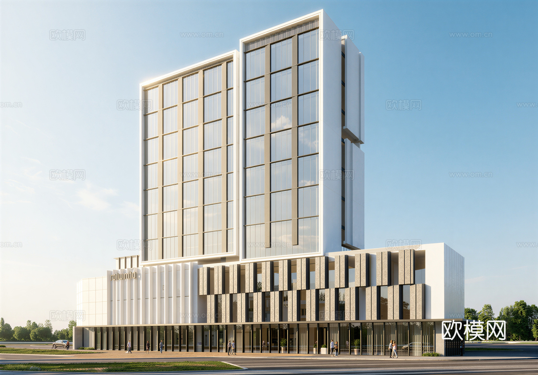 现代酒店 高层酒店 多层酒店 旅馆 酒店建筑su模型