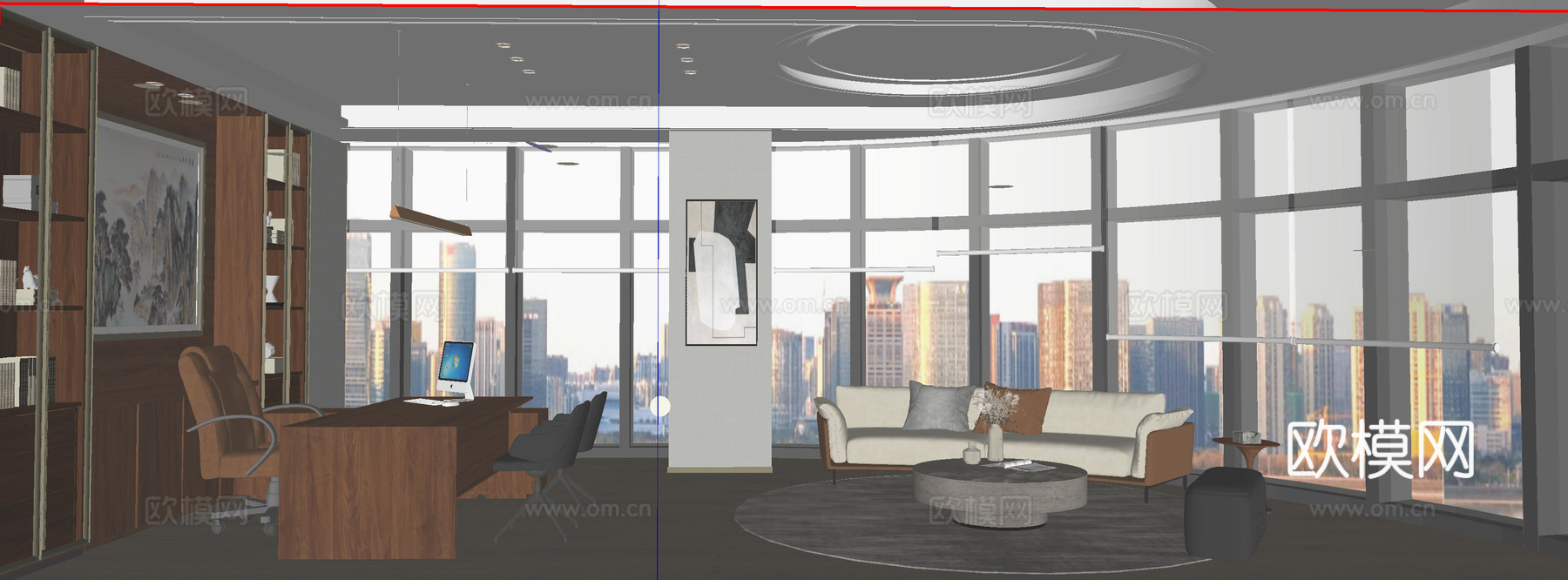 董事长办公室su模型