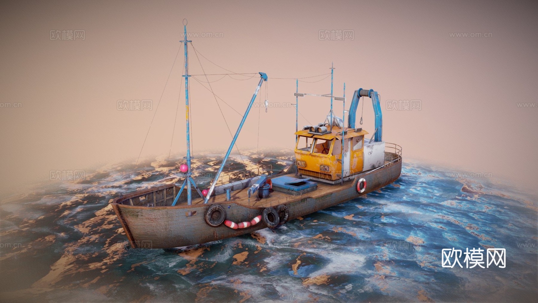旧渔船su模型