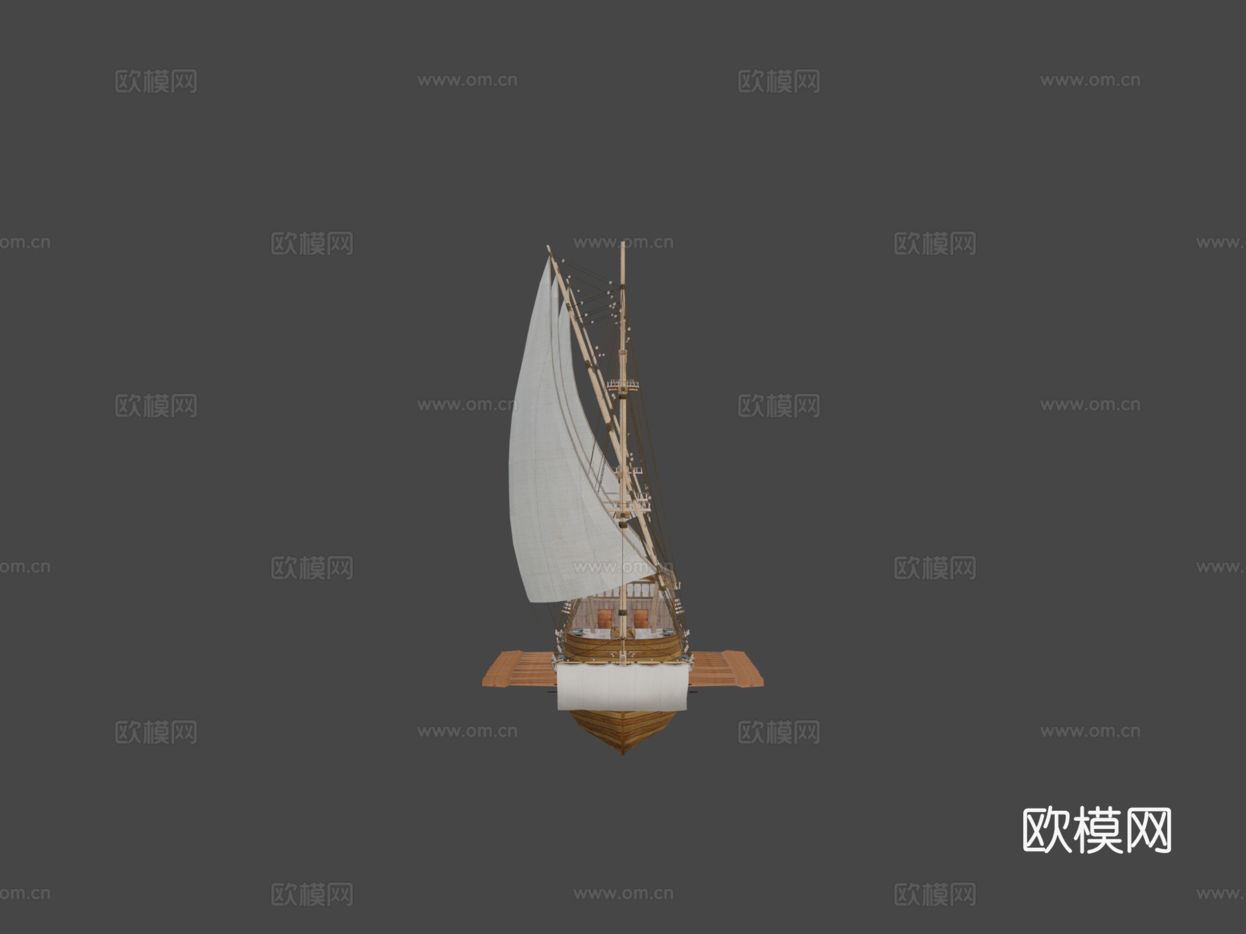 桨帆船su模型