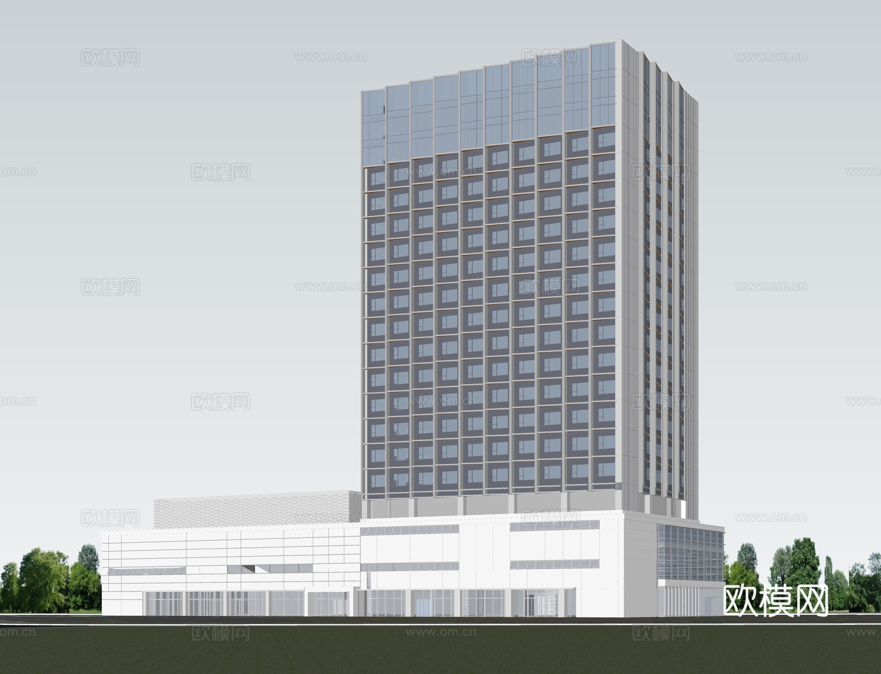 现代酒店 高层酒店 多层酒店 旅馆 酒店建筑su模型