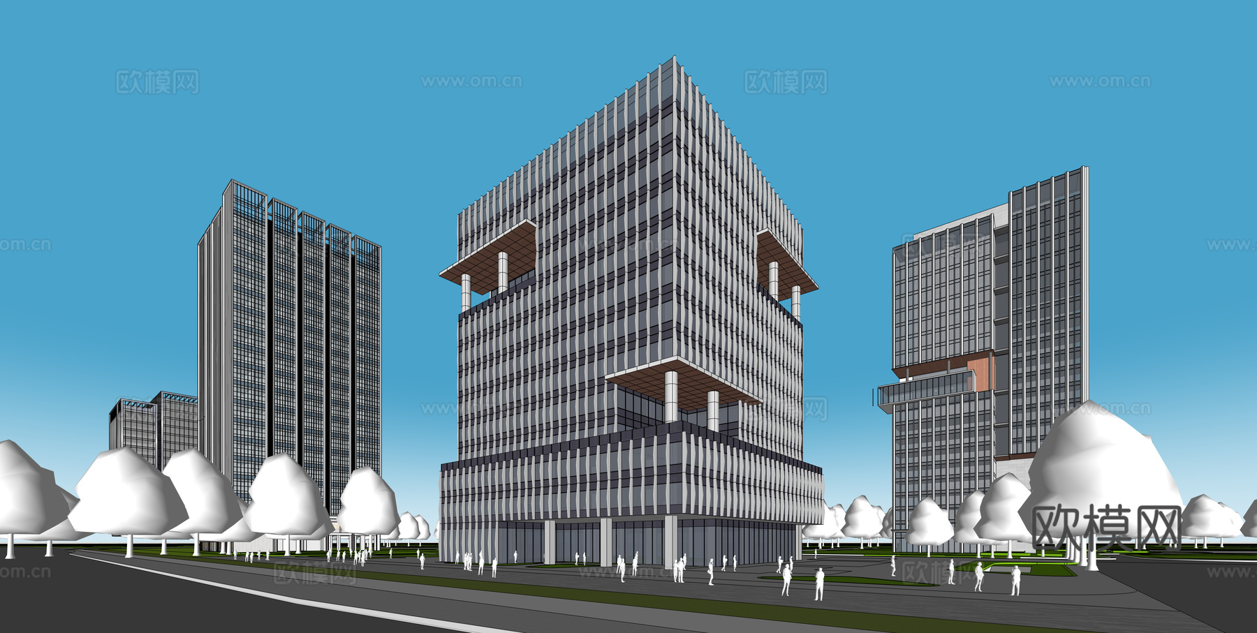 现代酒店 高层酒店 多层酒店 旅馆 酒店建筑su模型