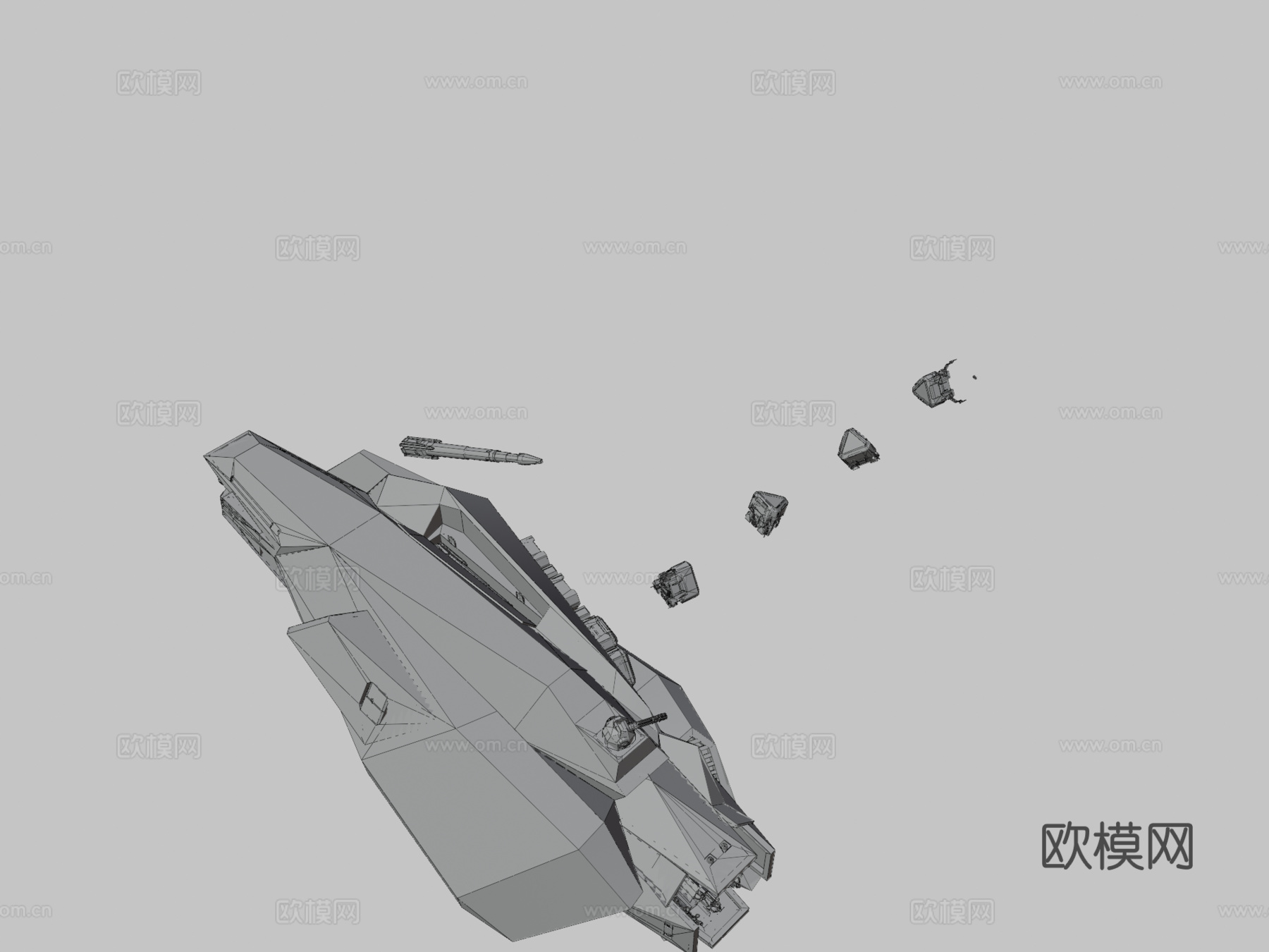 阿蒙拉级隐形舰 浩瀚无垠su模型