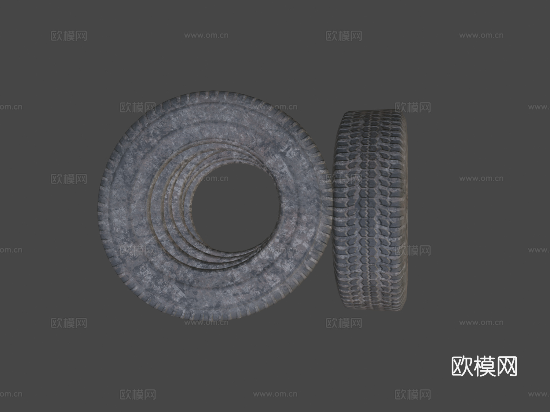 肮脏的旧轮胎su模型