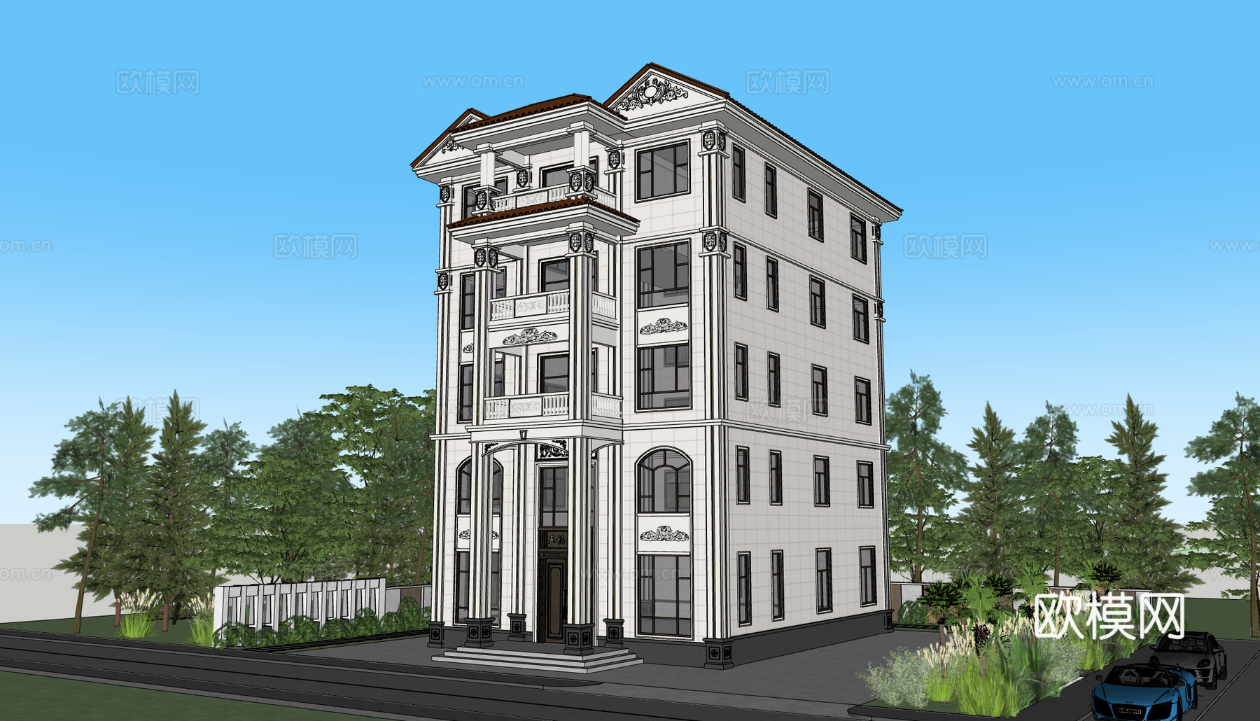欧式别墅su模型su模型