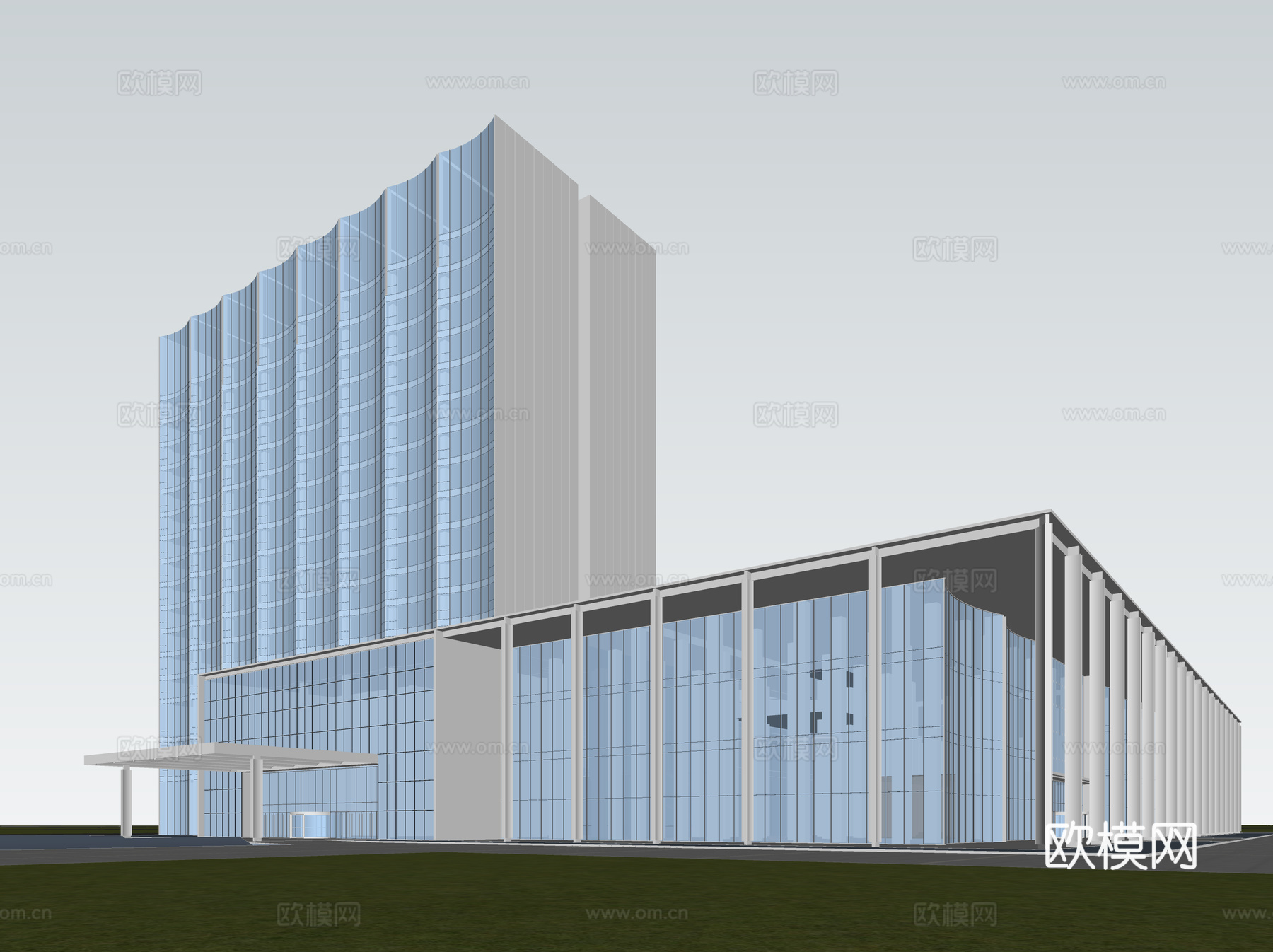 现代酒店 高层酒店 多层酒店 旅馆 酒店建筑su模型