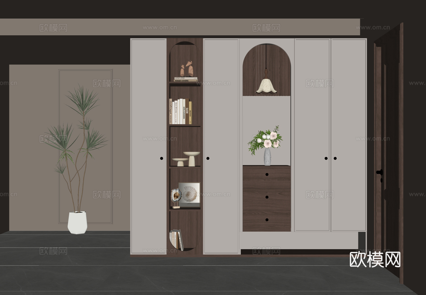 现代玄关柜 鞋柜su模型