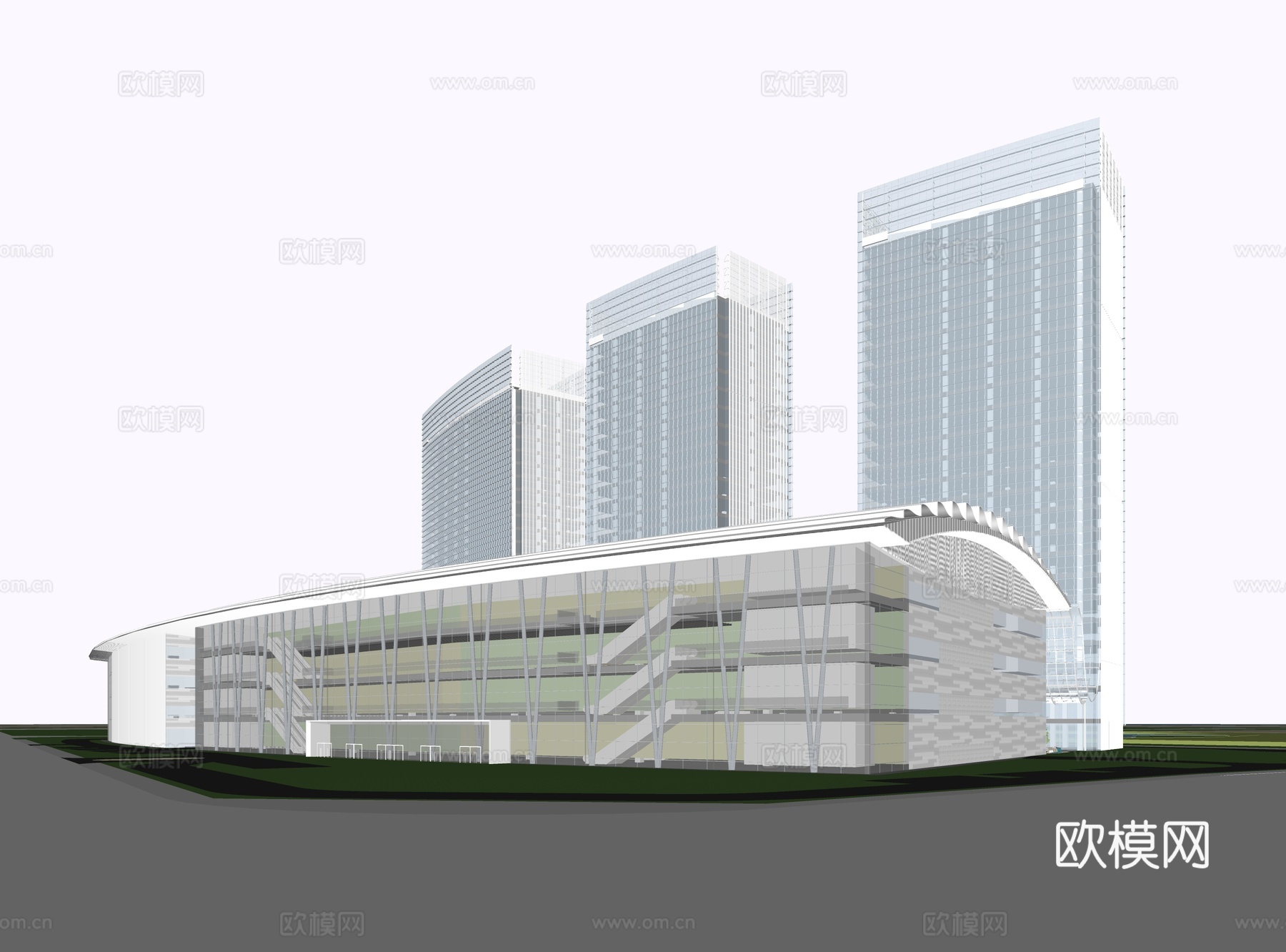 现代酒店 高层酒店 多层酒店 旅馆 酒店建筑su模型