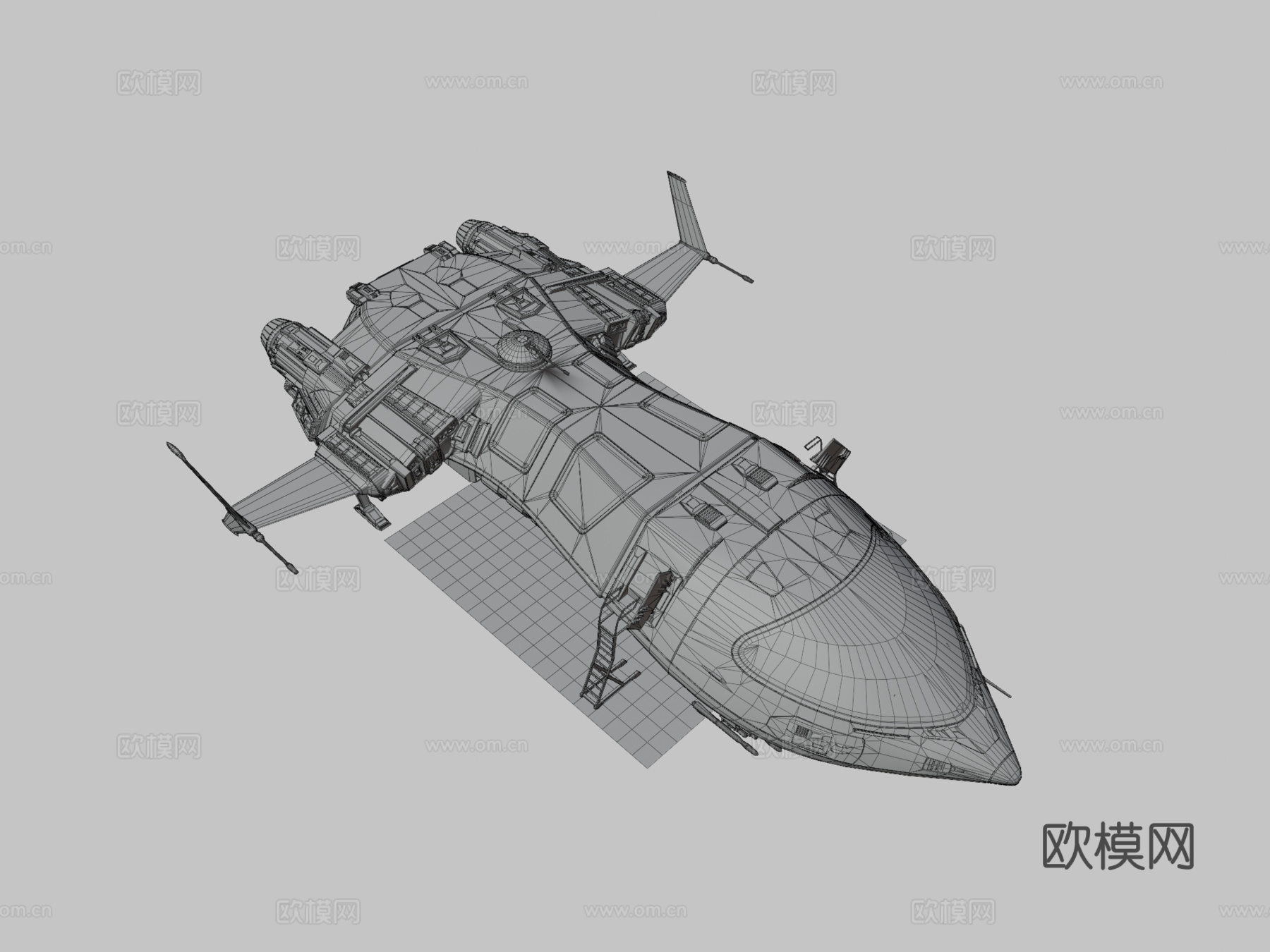 未来主义 太空船su模型