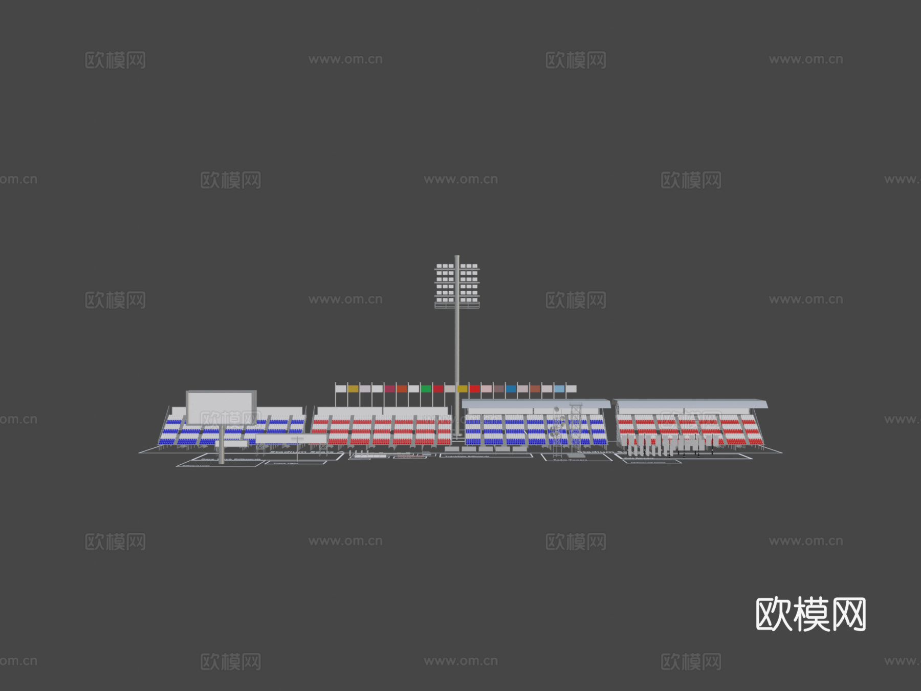赛道道具合集su模型