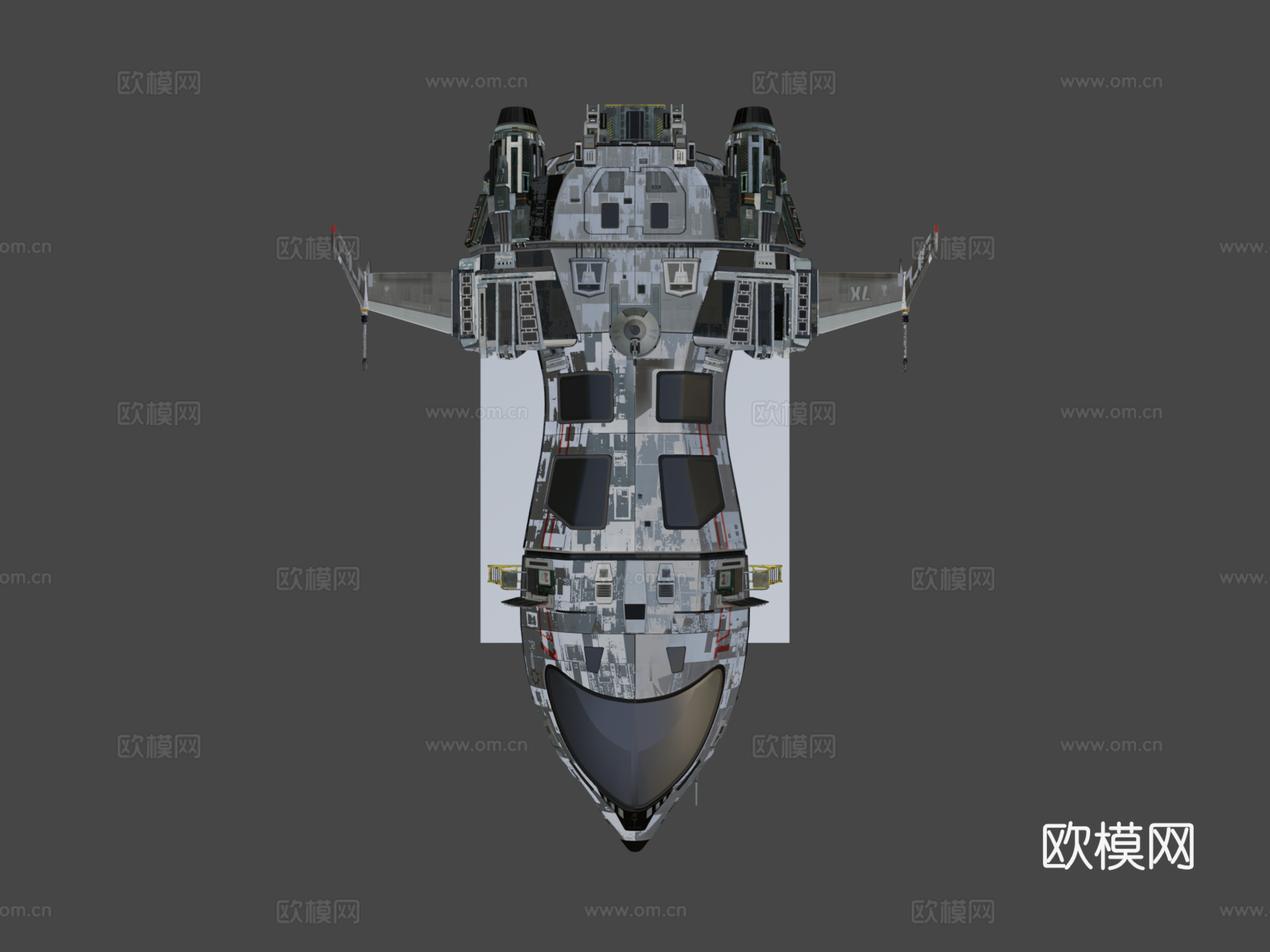 未来主义 太空船su模型