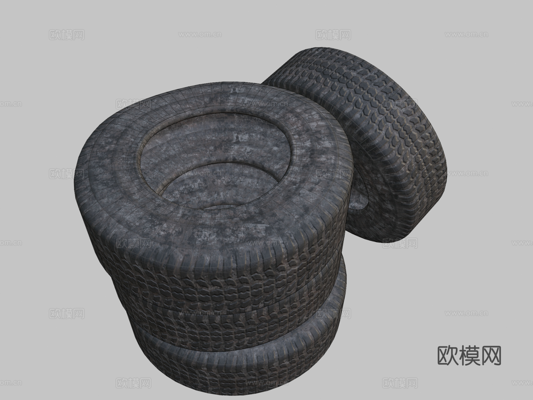 肮脏的旧轮胎su模型