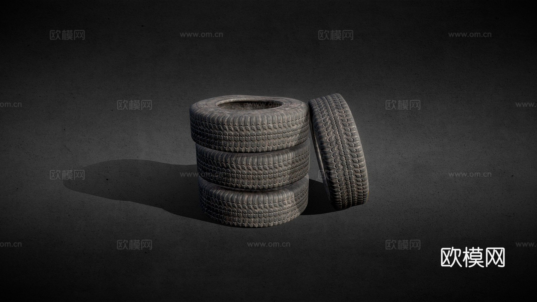 肮脏的旧轮胎su模型