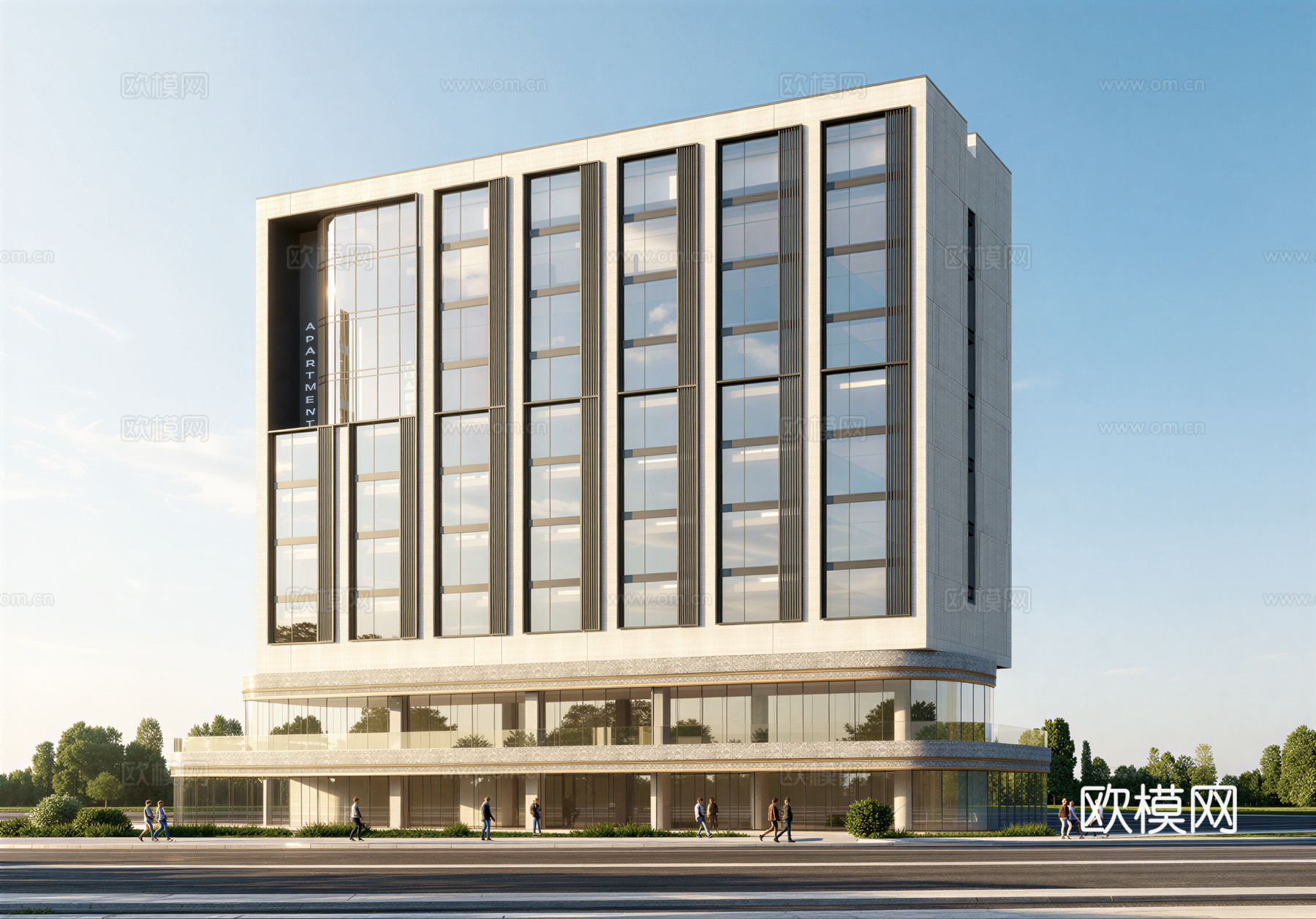 现代酒店 高层酒店 多层酒店 旅馆 酒店建筑su模型